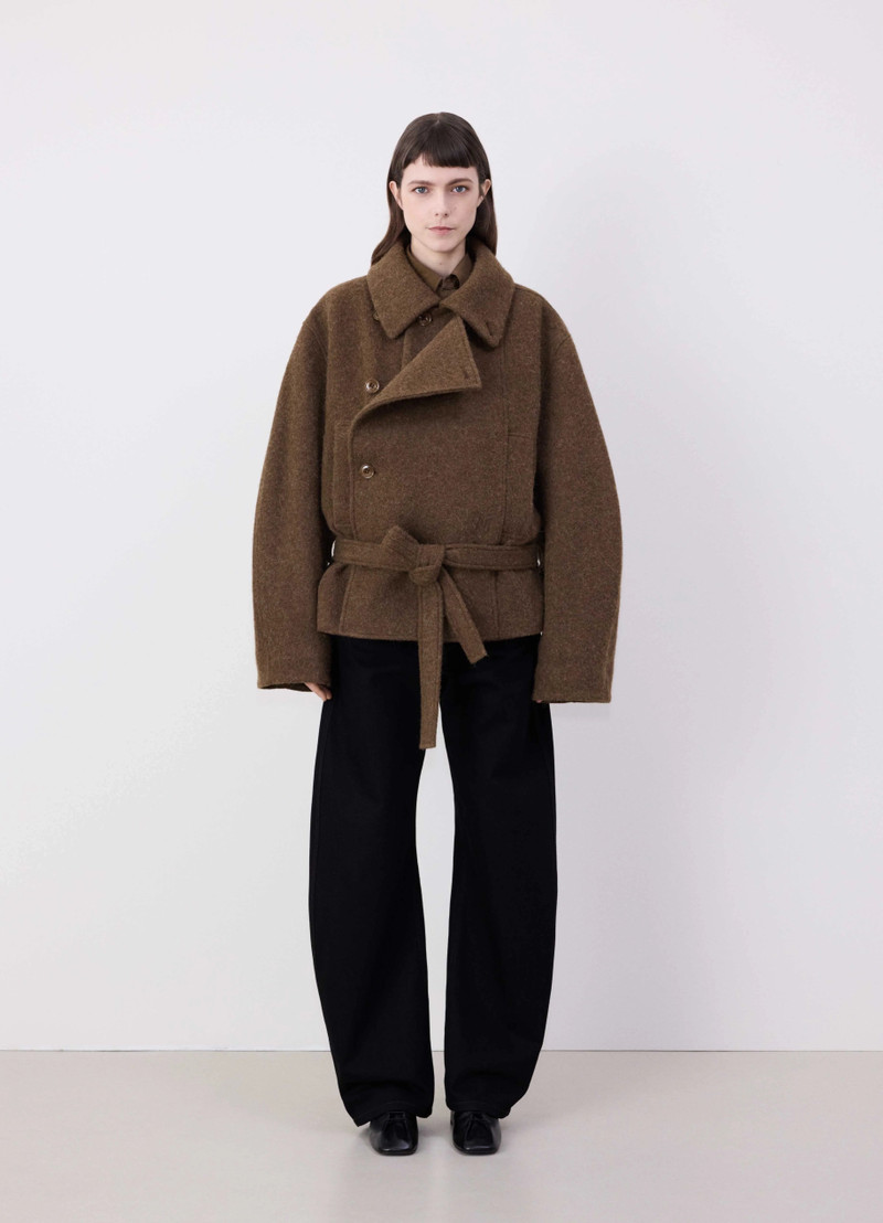 Lemaire SHORT ASYMMETRICAL BATHROBE COAT | REVERSIBLE