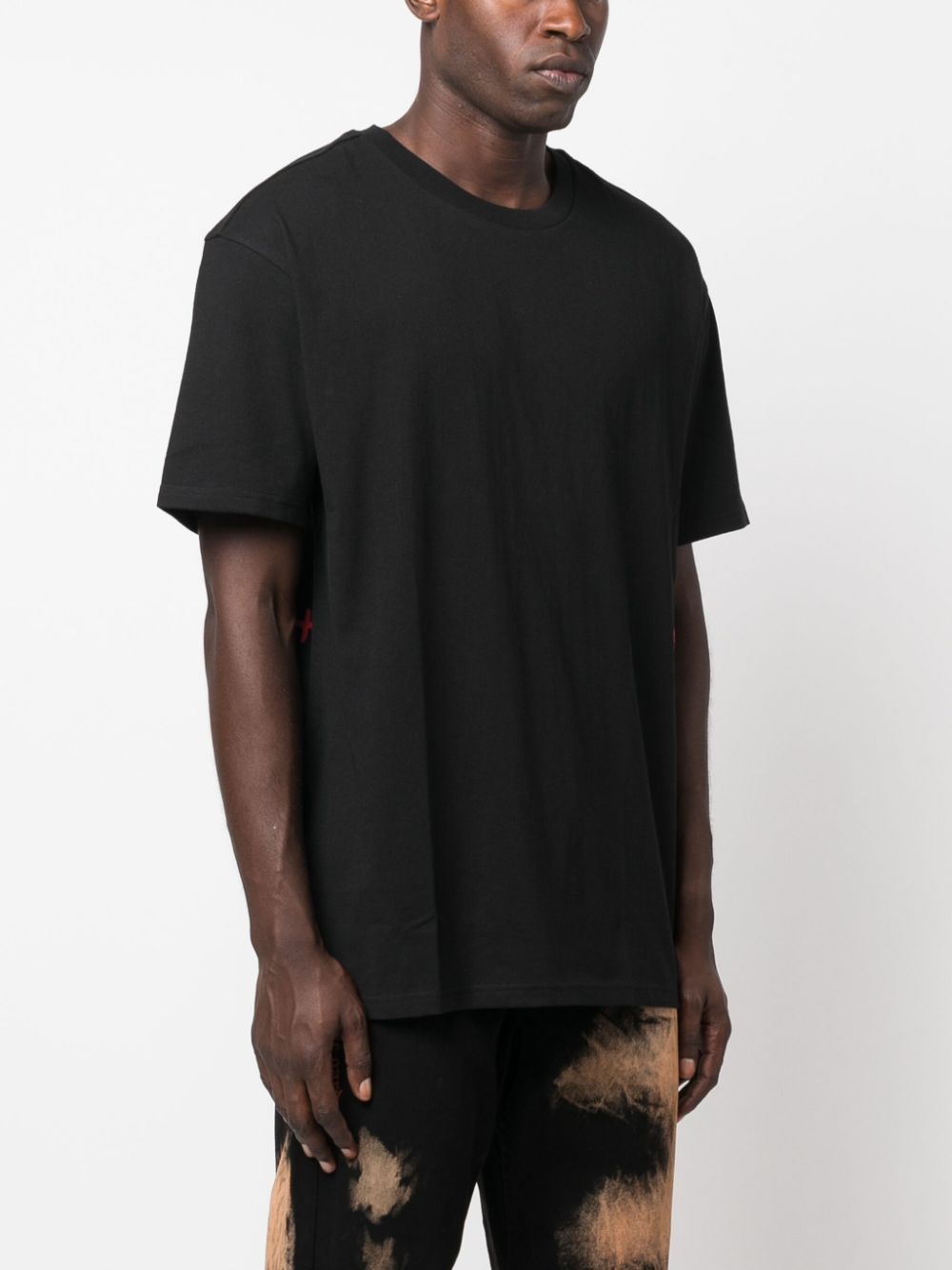 logo-embroidered cotton T-shirt - 4