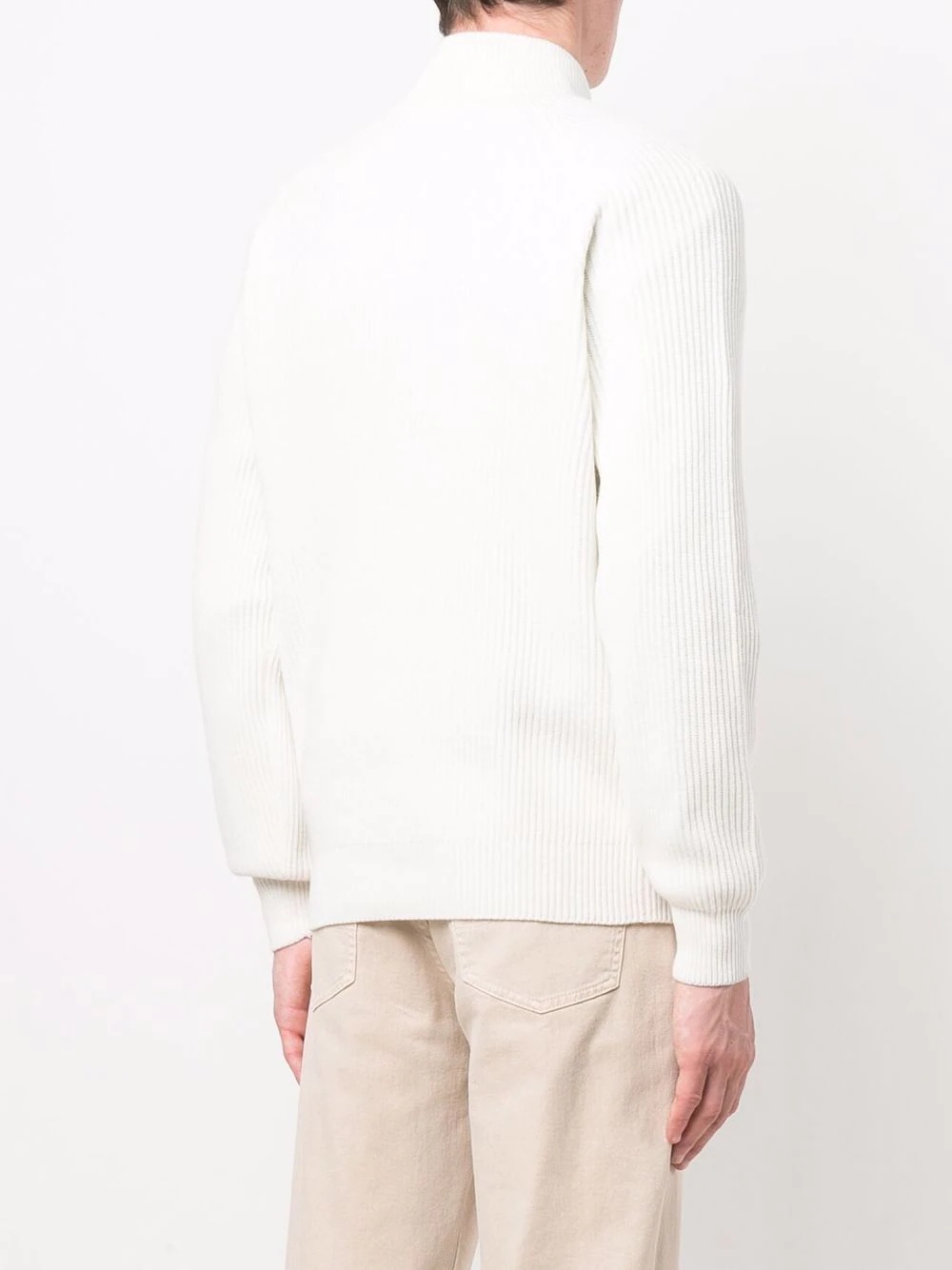 ribbed-knit mock-neck jumper - 4