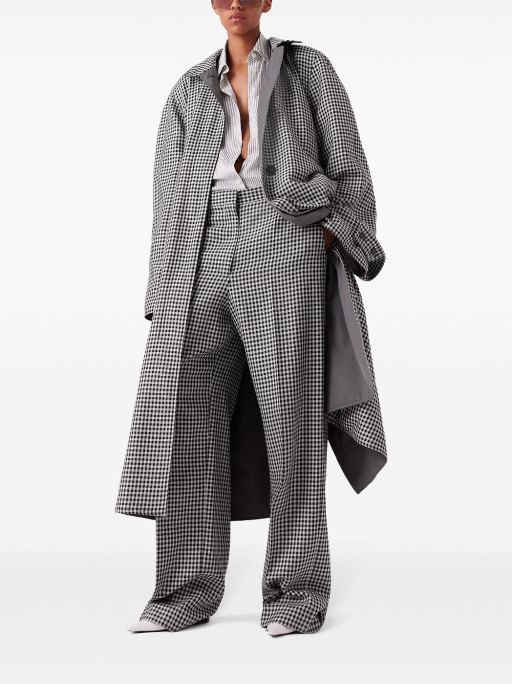 checked reversible car coat - 2