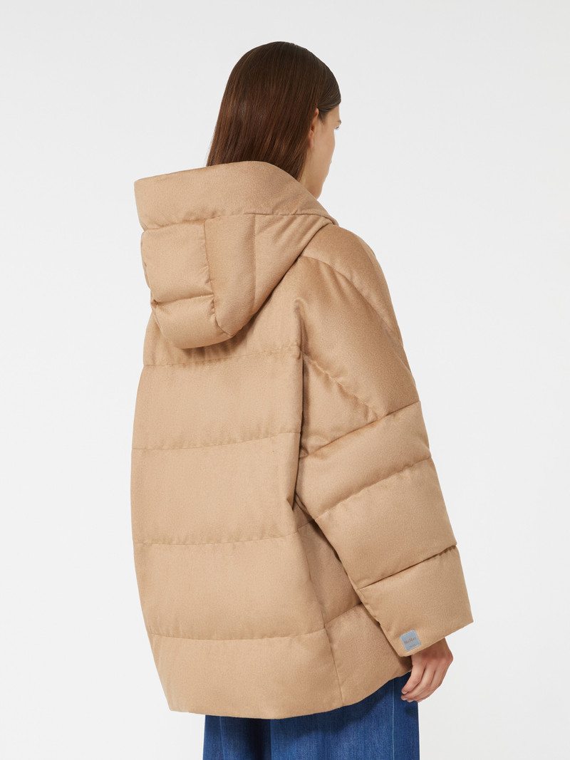 DESIDERIO Reversible down jacket in camel and water-repellent taffeta 4