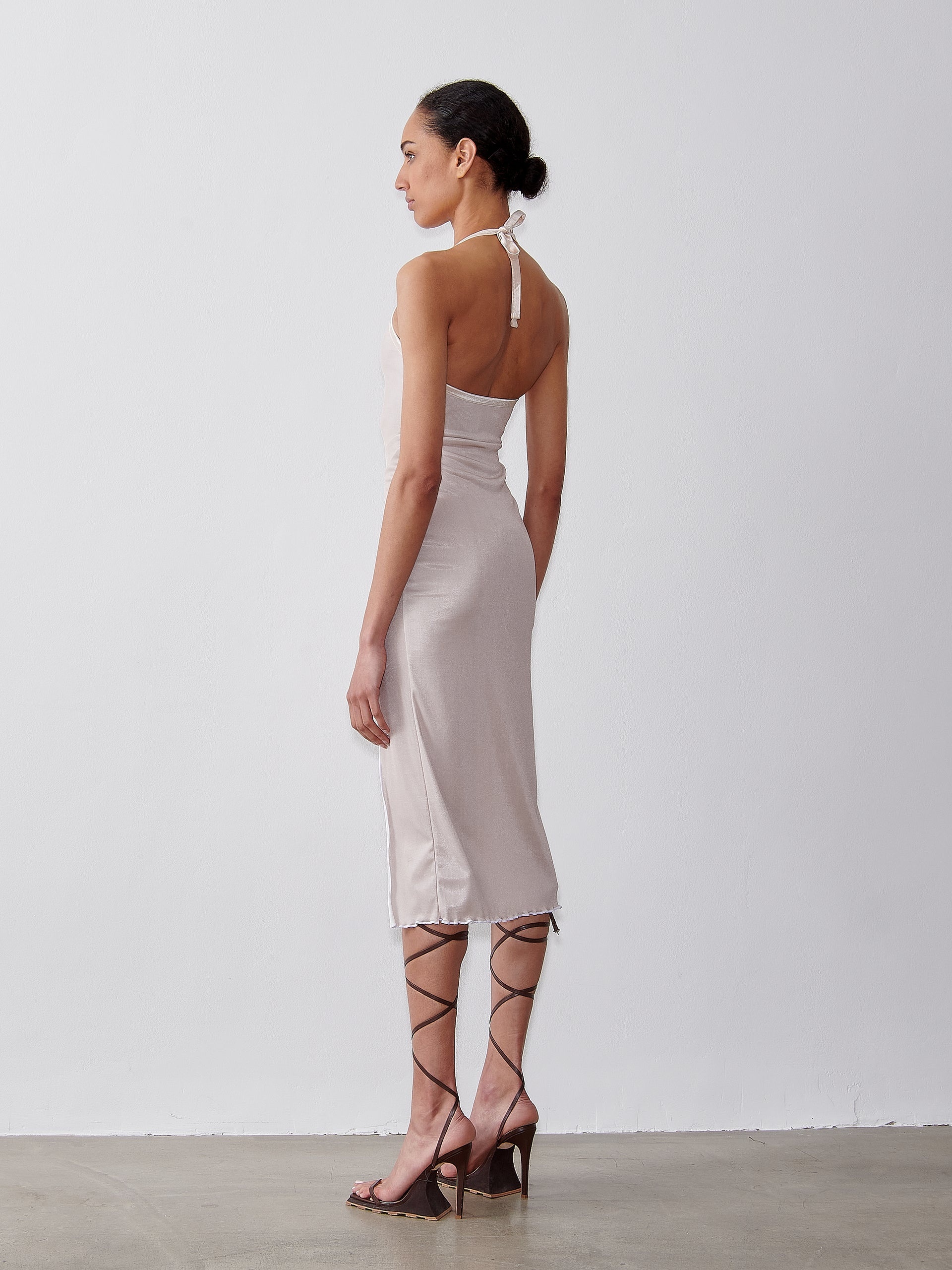 HEATHER MIDI DRESS PUMICE STONE - 3