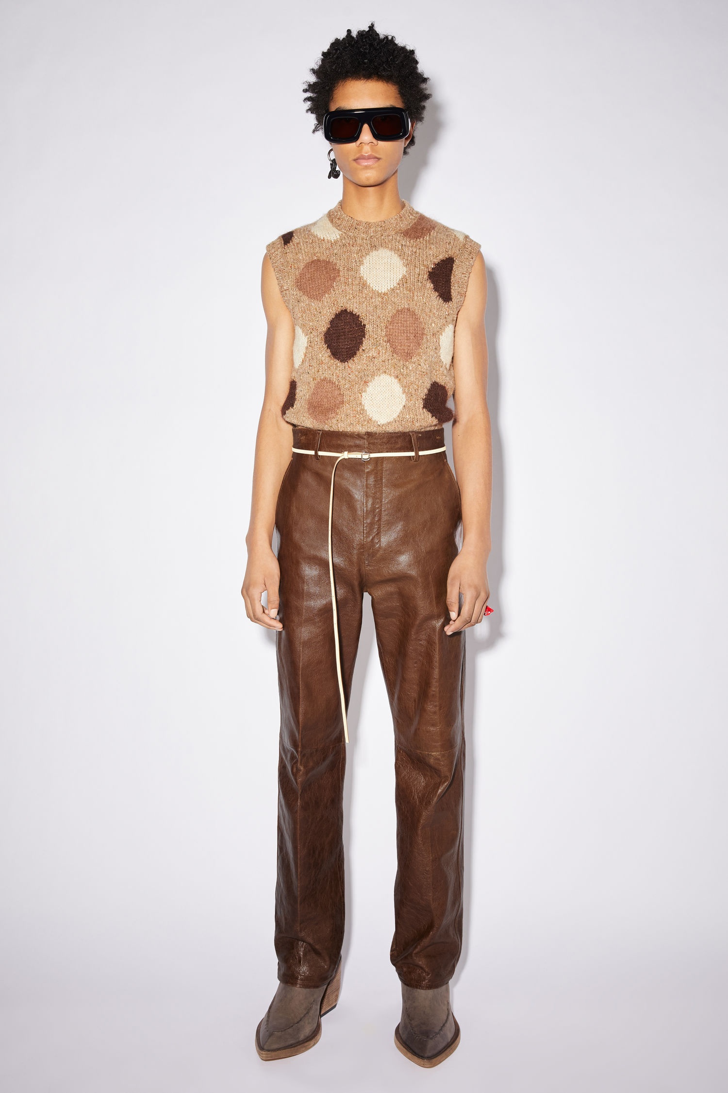 Leather trousers - Caramel brown - 2