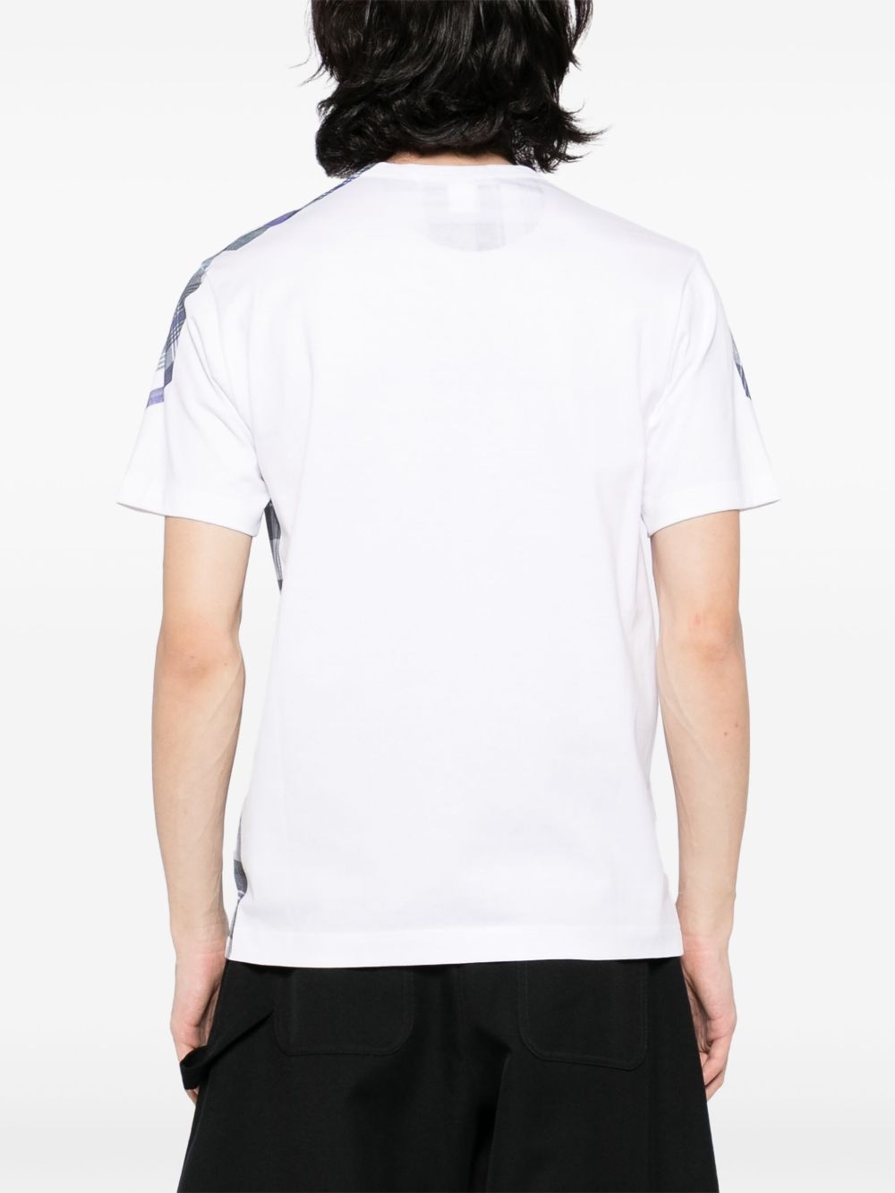 tartan overprint T-shirt - 3