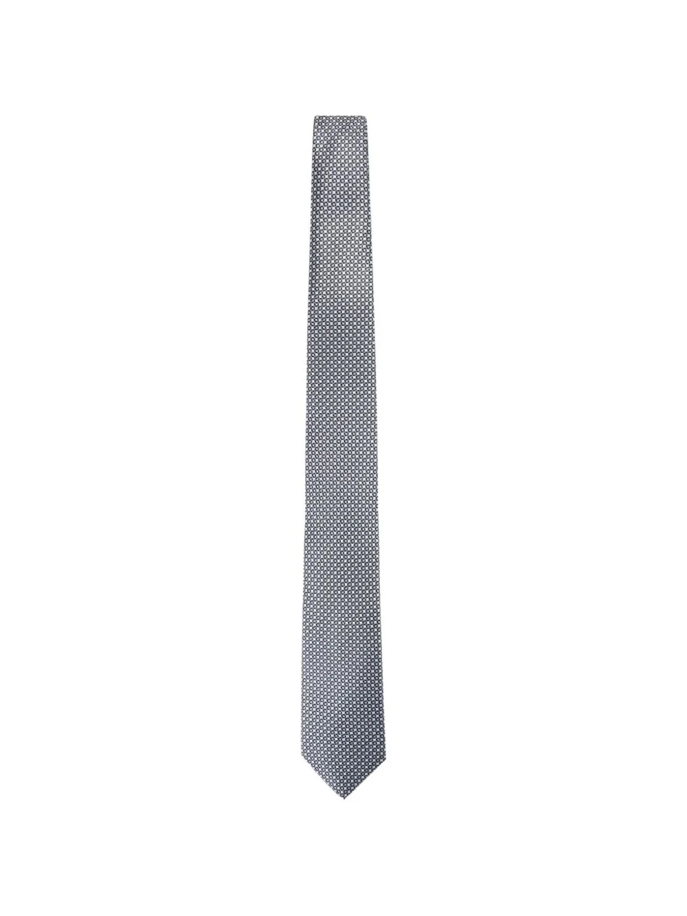 geometric-print silk tie - 1