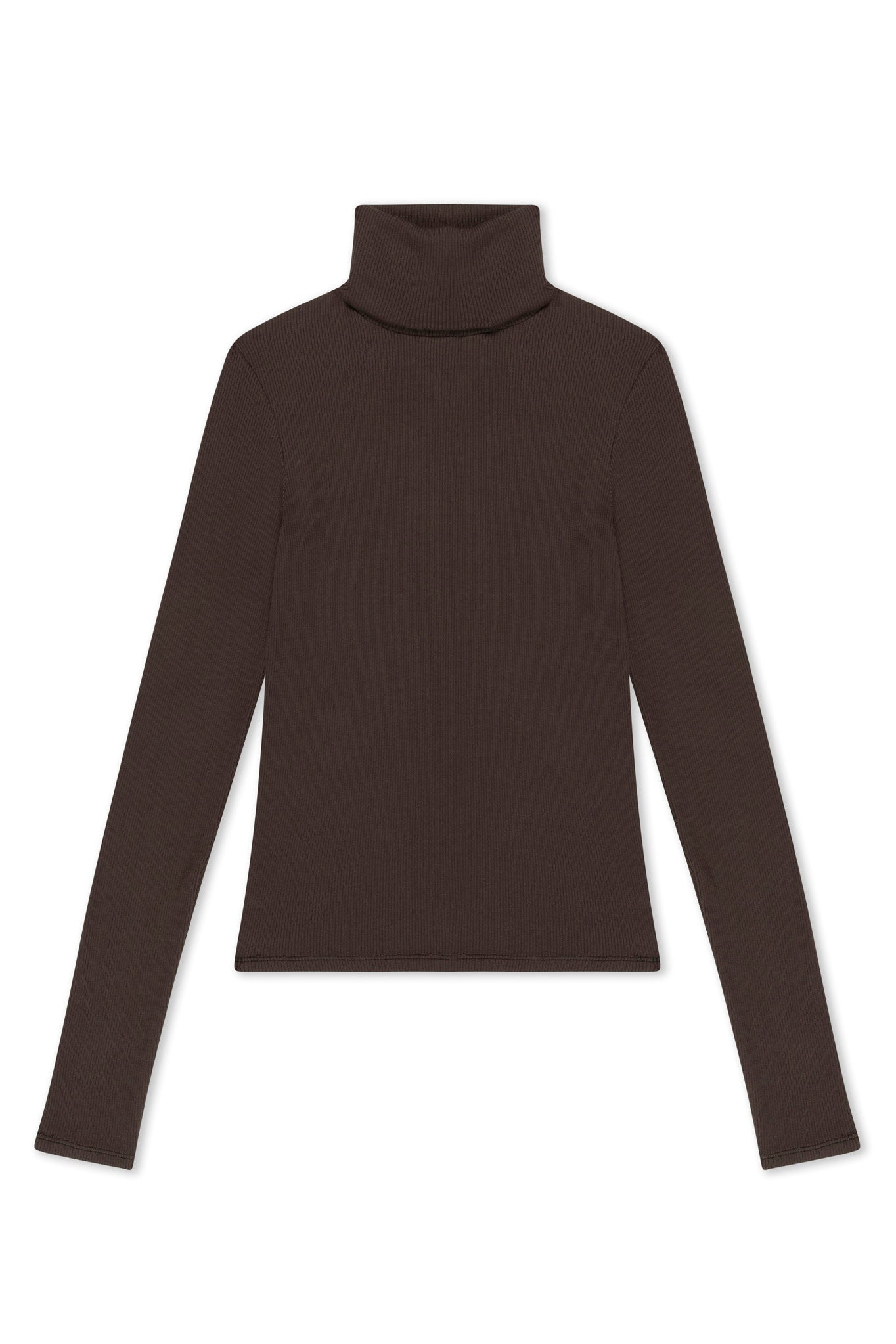 CHOCOLATE RIB LONG SLEEVE TURTLENECK - 5