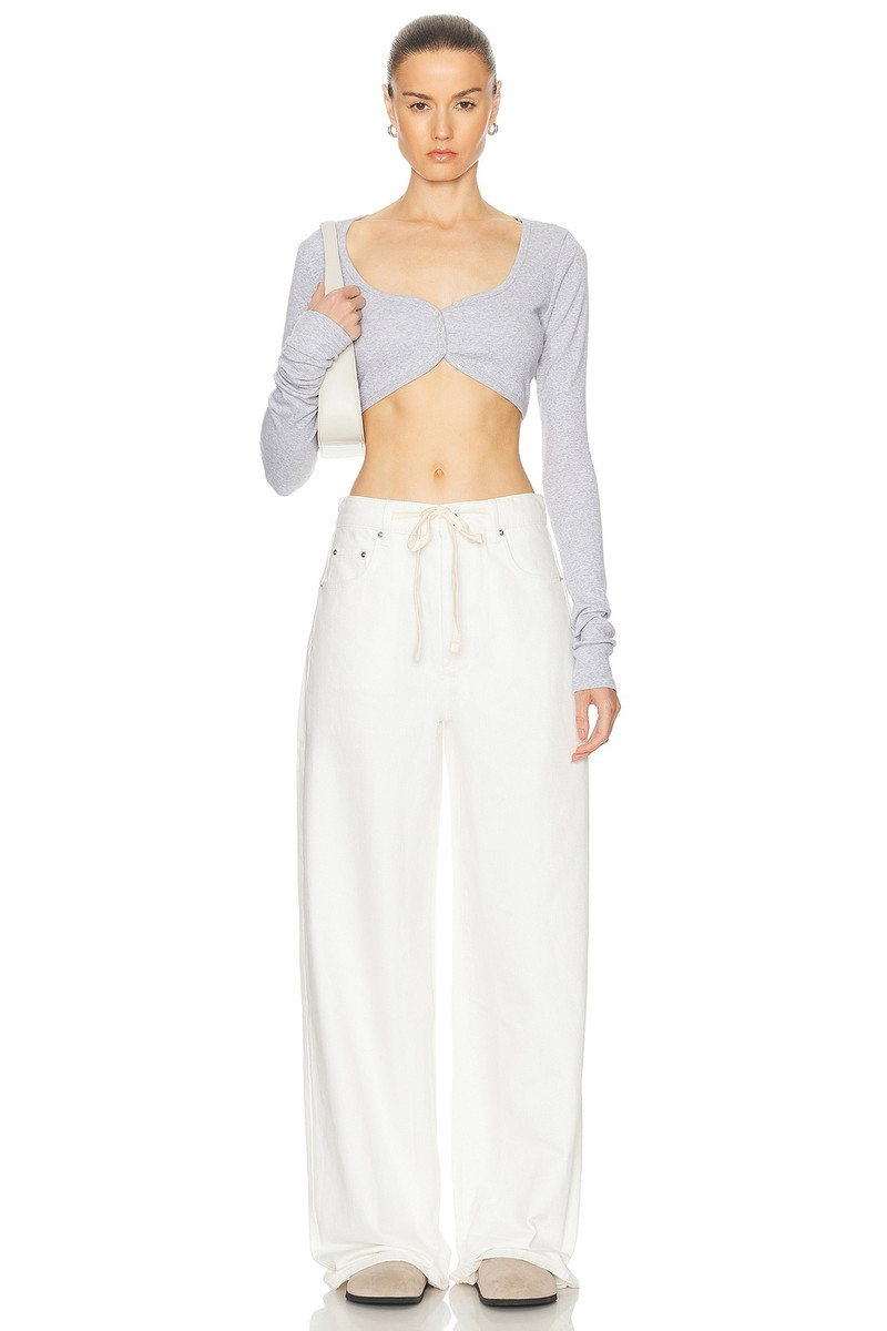 GRLFRND Rib Button Through Crop Top outlook