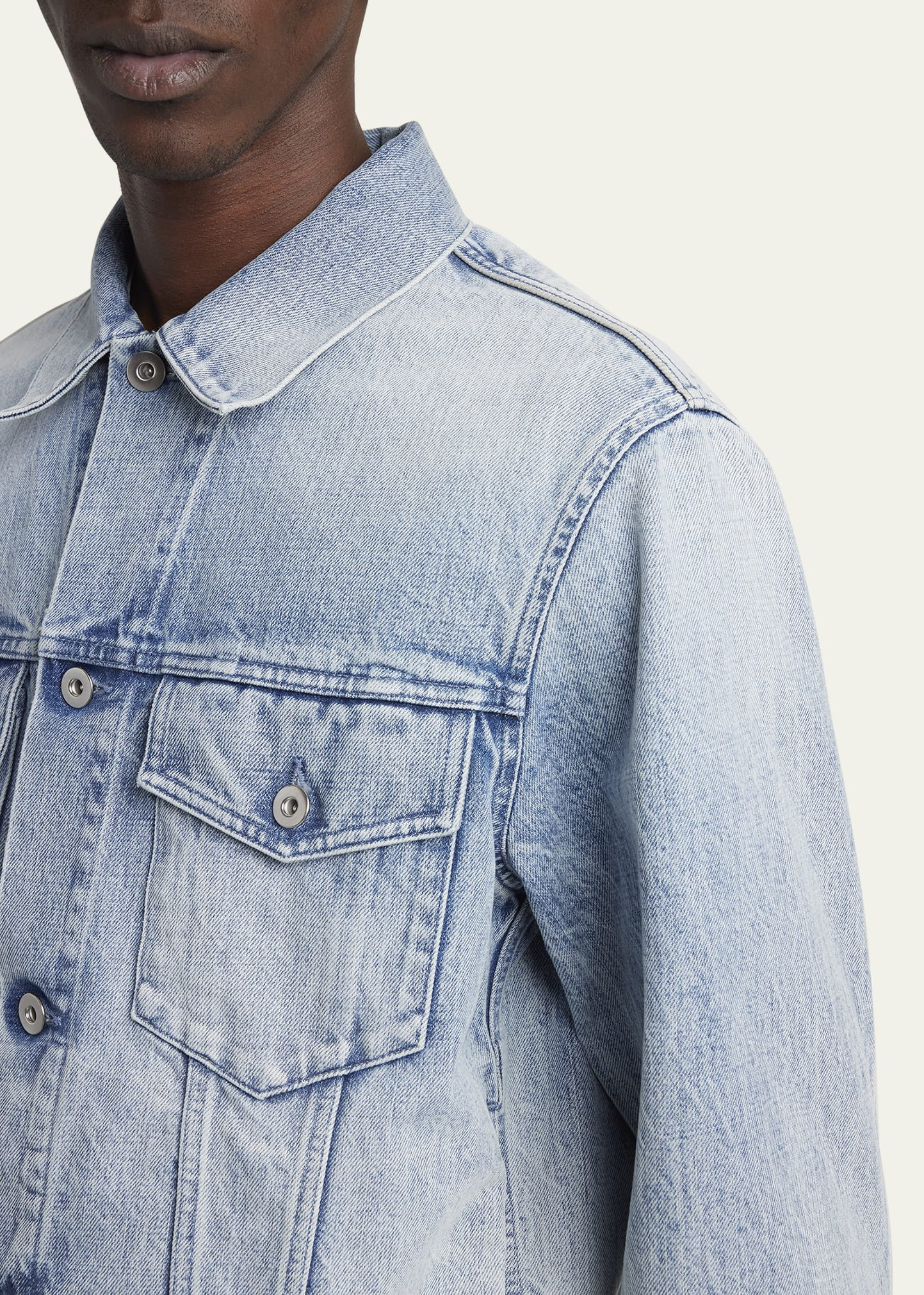Men's Acid-Wash Denim Jacket - 5