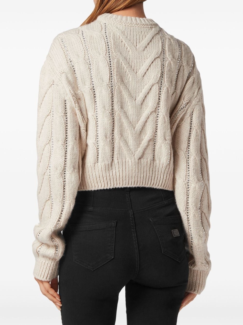 Tattoo cropped wool jumper - 4