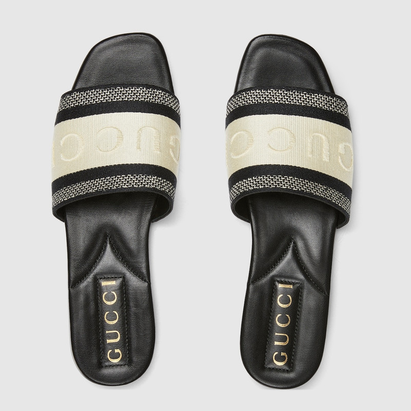 GUCCI Women's slide sandal with Web outlook