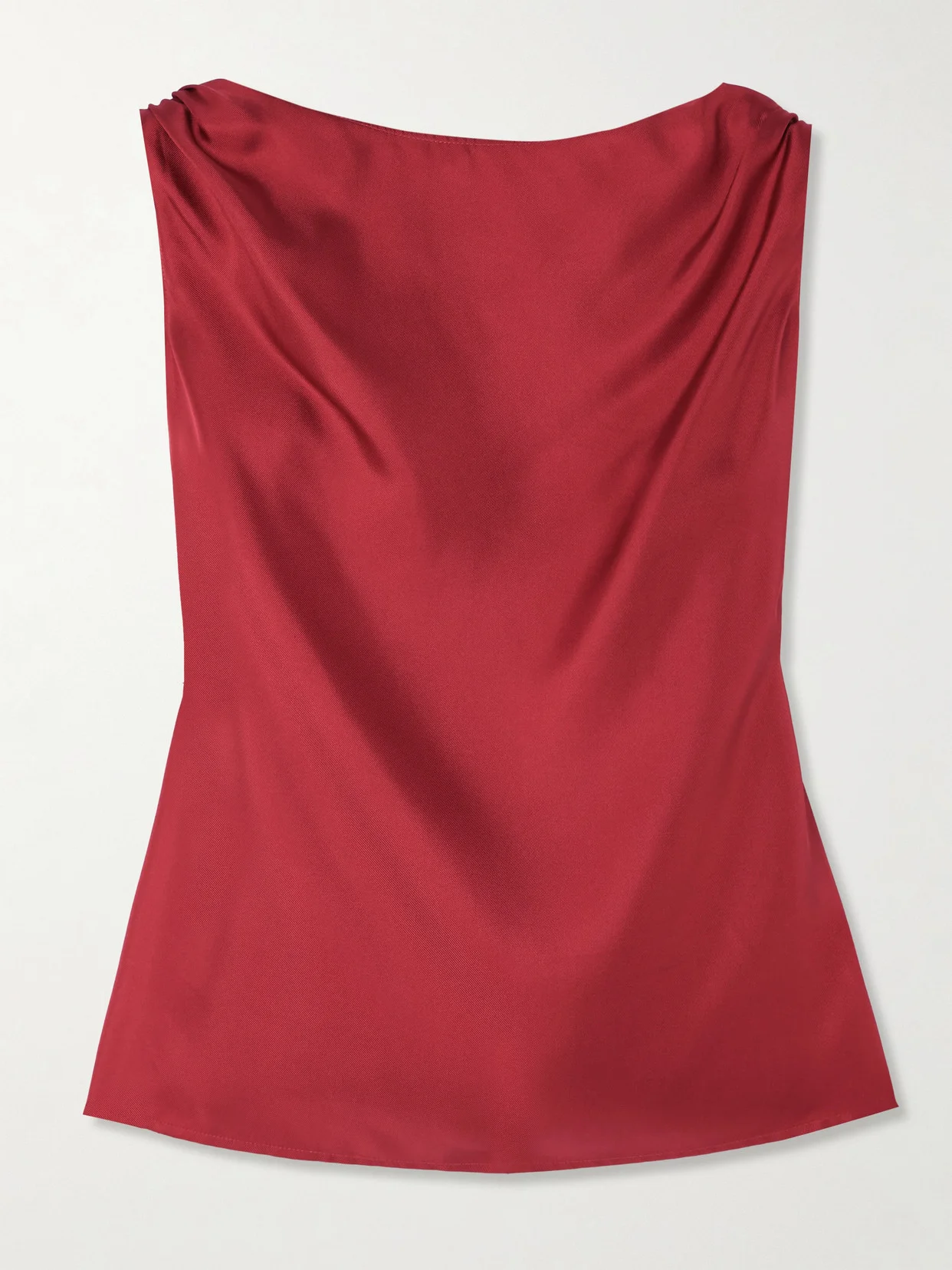 Remy Knotted Silk-twill Top - 1