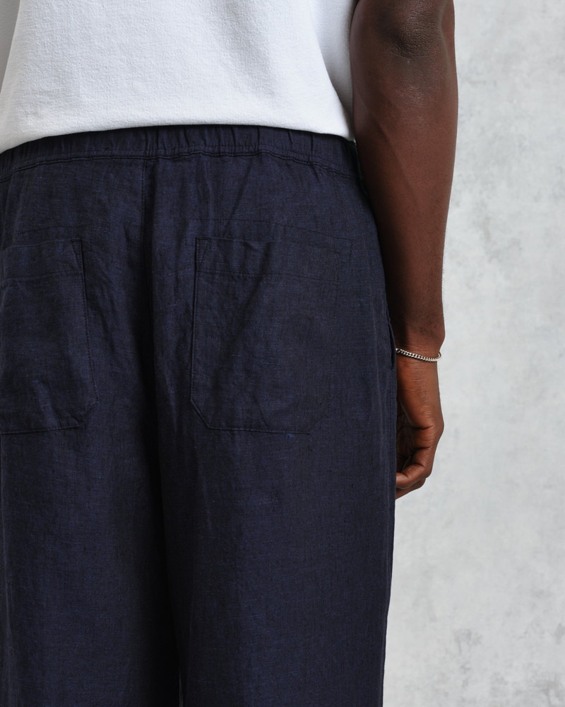 Glencoe - Navy Two-Tone Linen Trousers 7