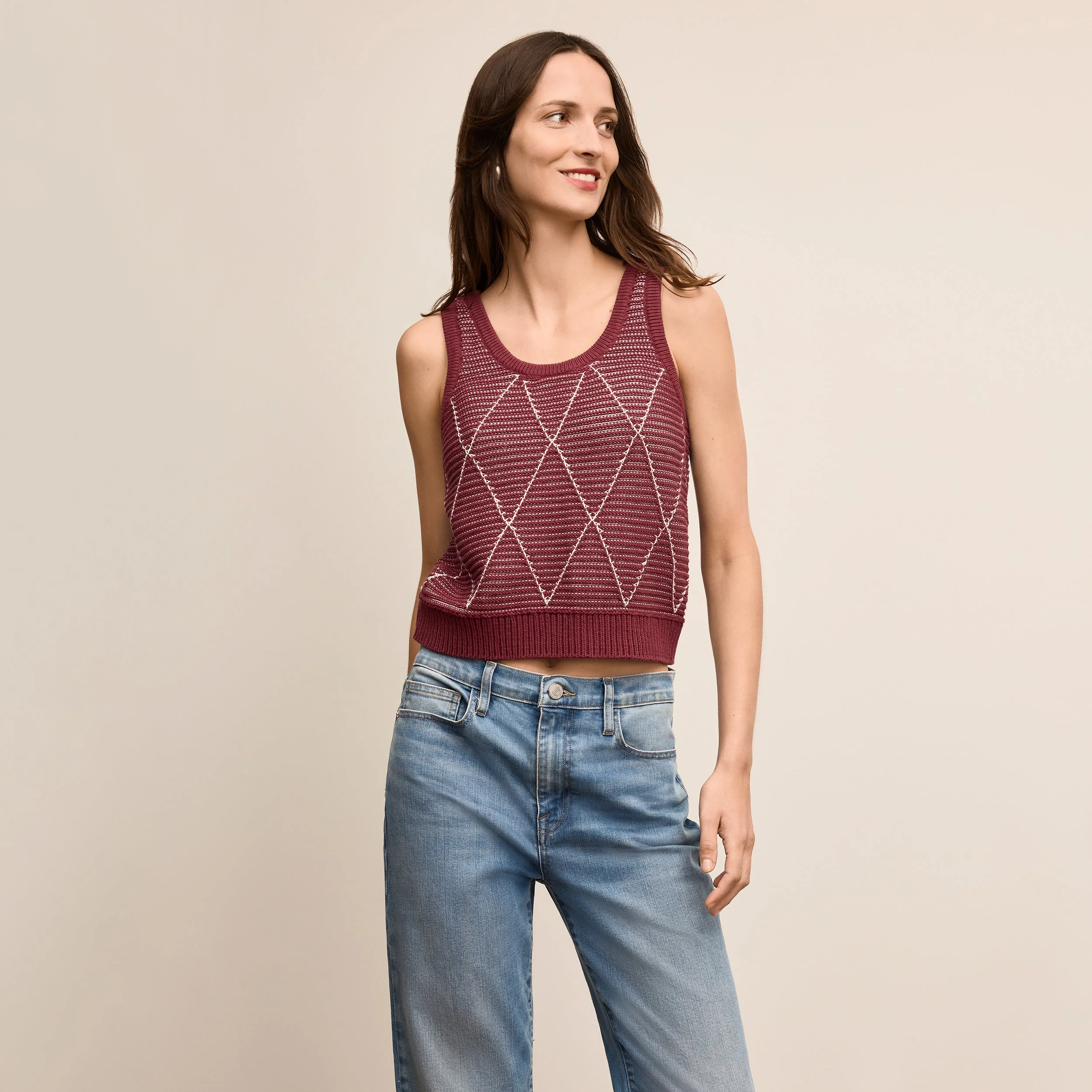 Aiko Breeze Tank - Argyle Knit - 1