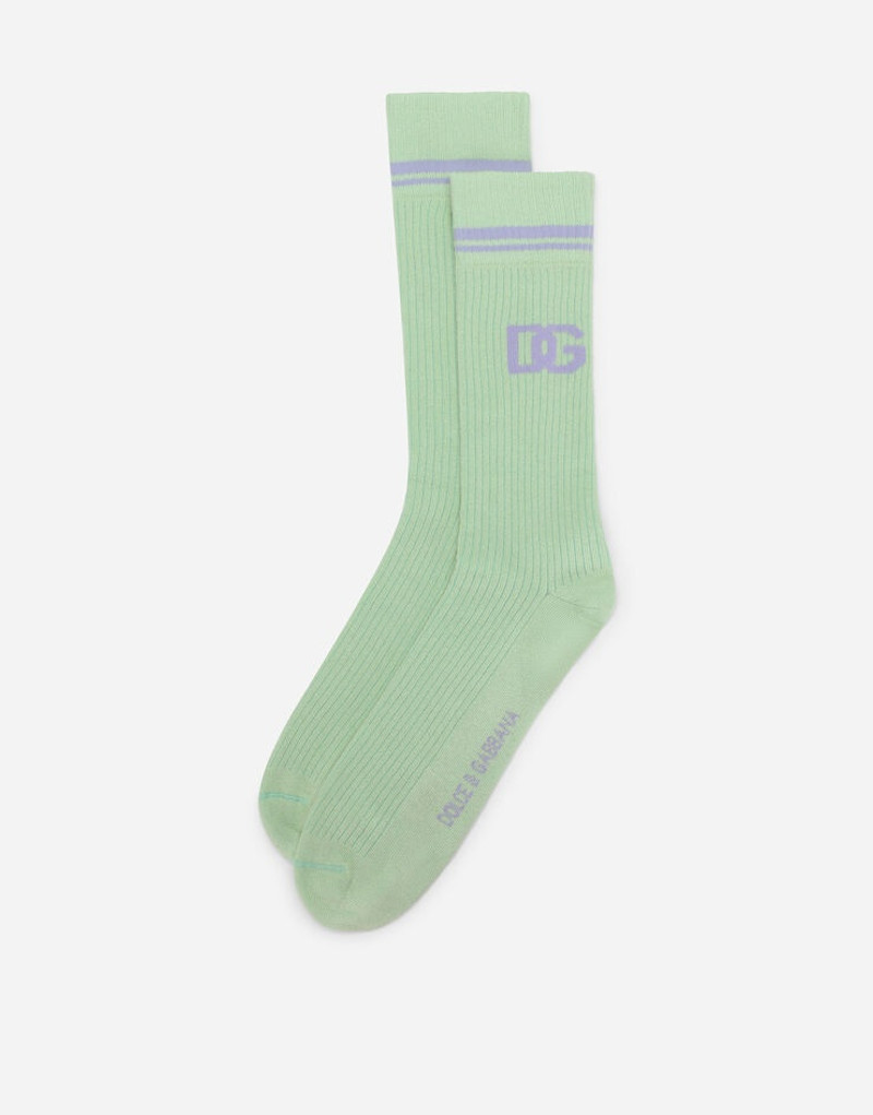 Dolce & Gabbana Cotton jacquard socks with DG logo outlook