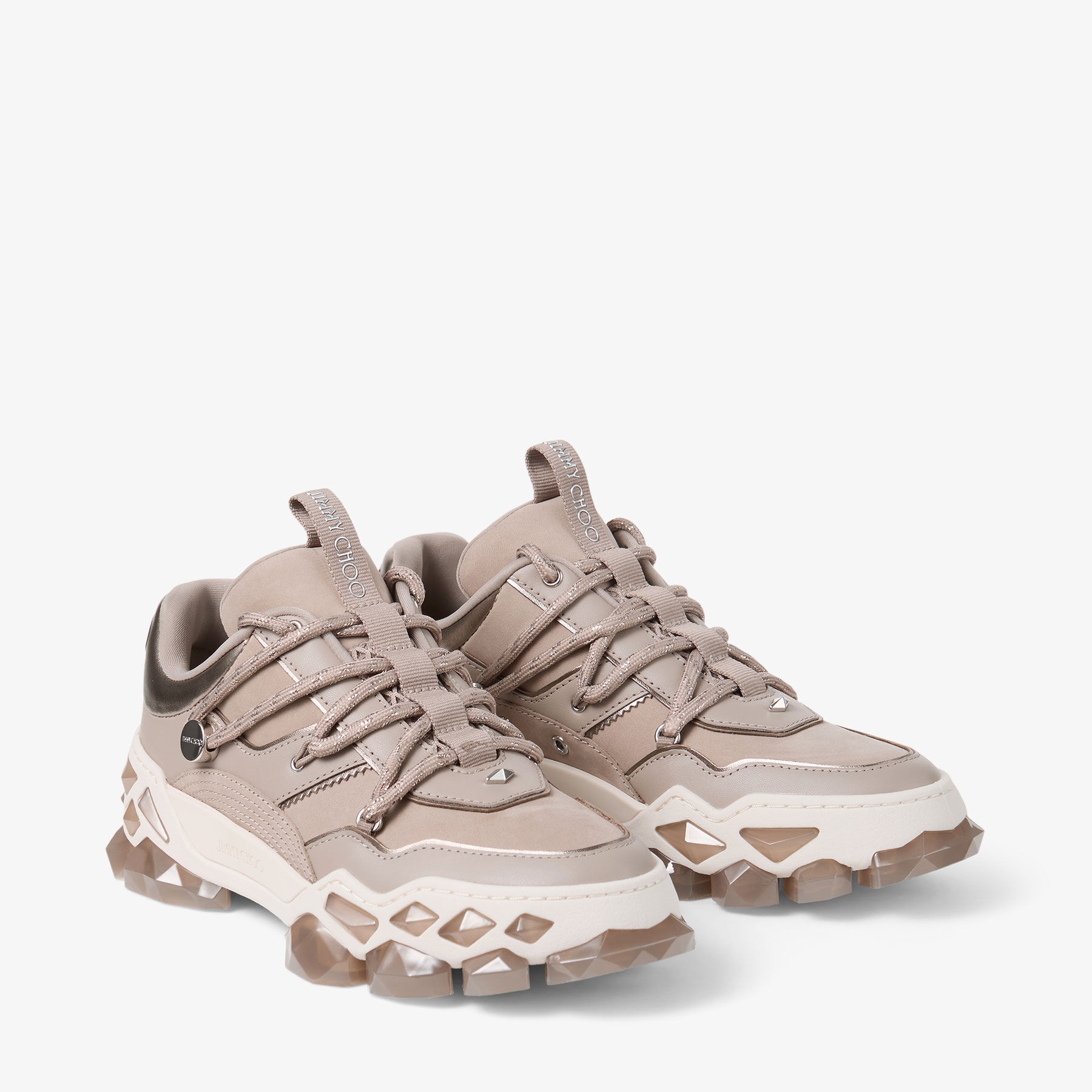 Diamond X II/F
Taupe Leather Trainers - 3