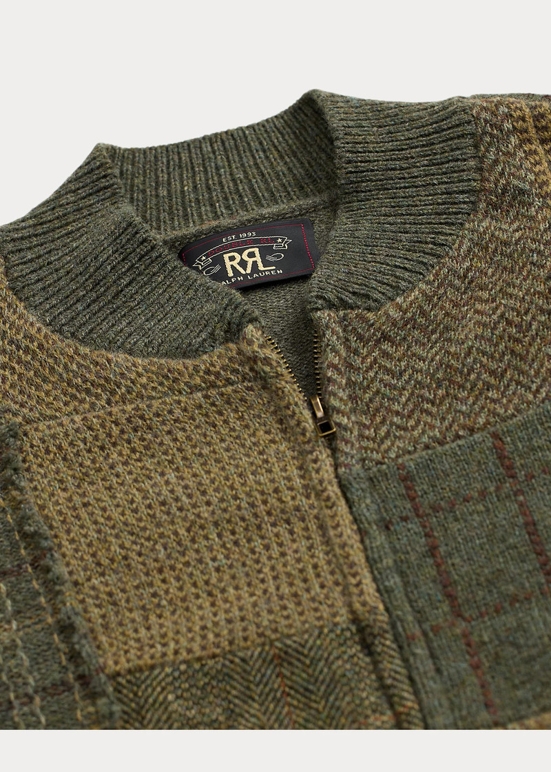 Patchwork Wool-Cashmere Sweater Jacket 3