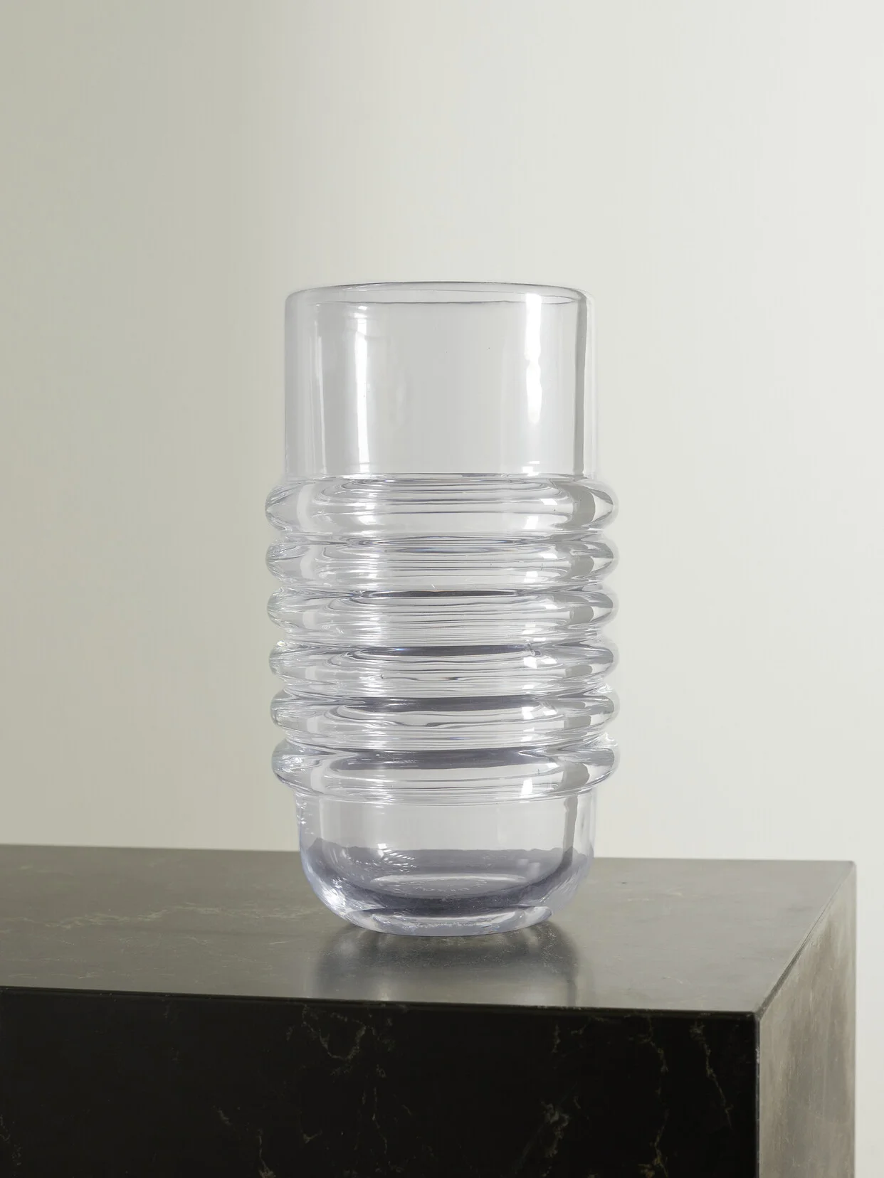 Press Large Fluted Glass Vase - 1