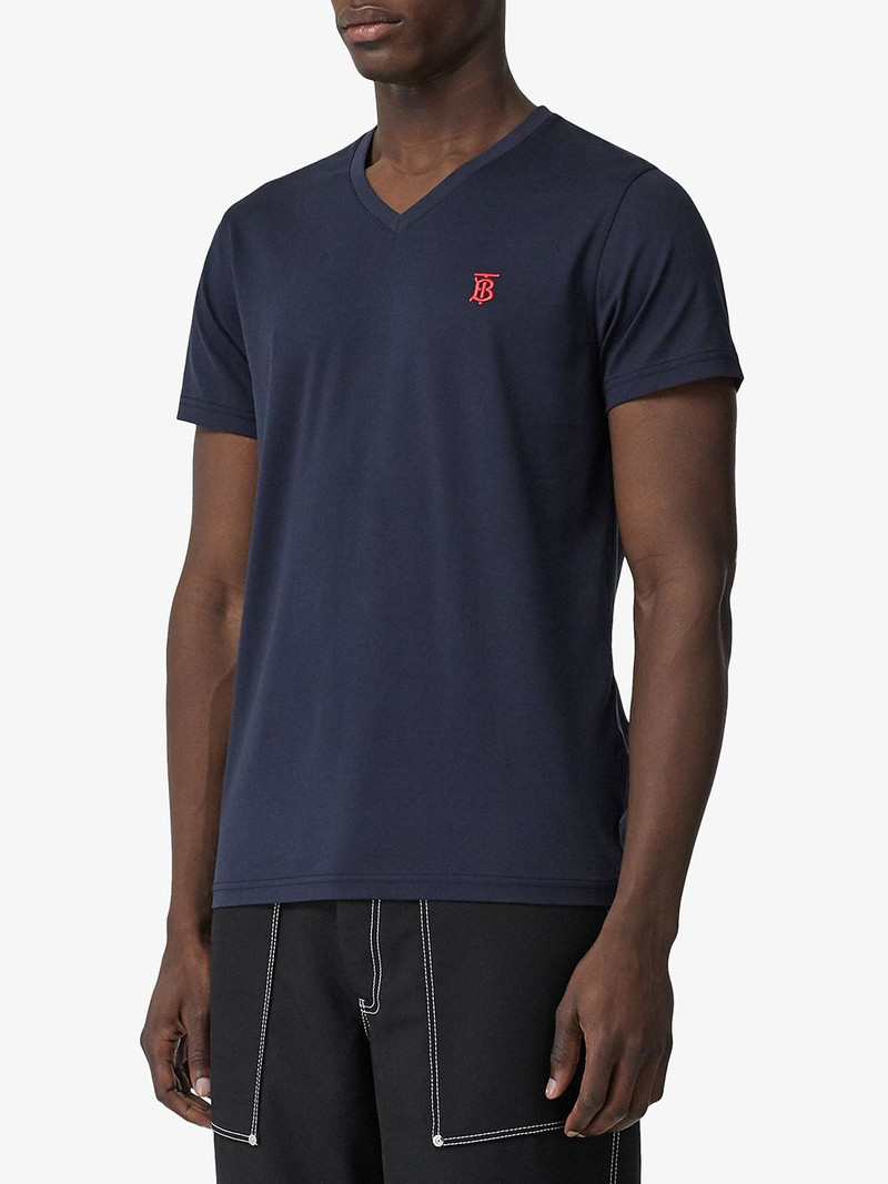 monogram motif V-neck T-shirt 3