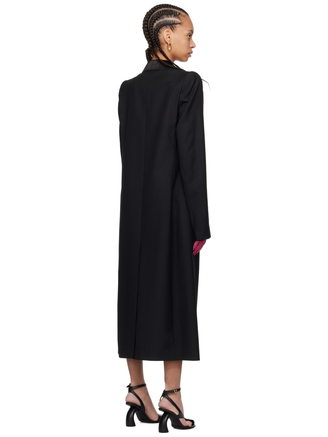 Black Single-Button Coat - 3