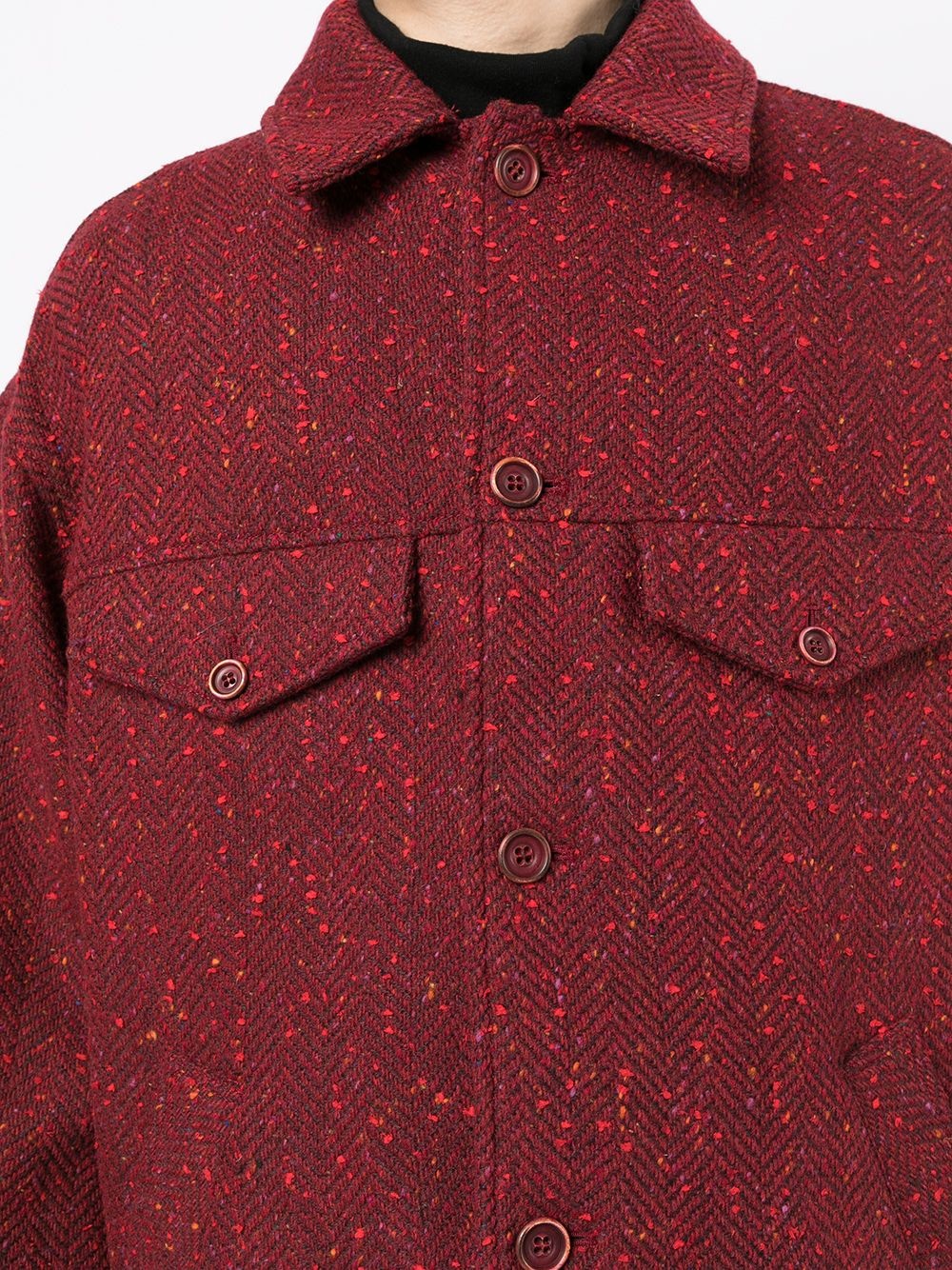herringbone-effect jacket - 5