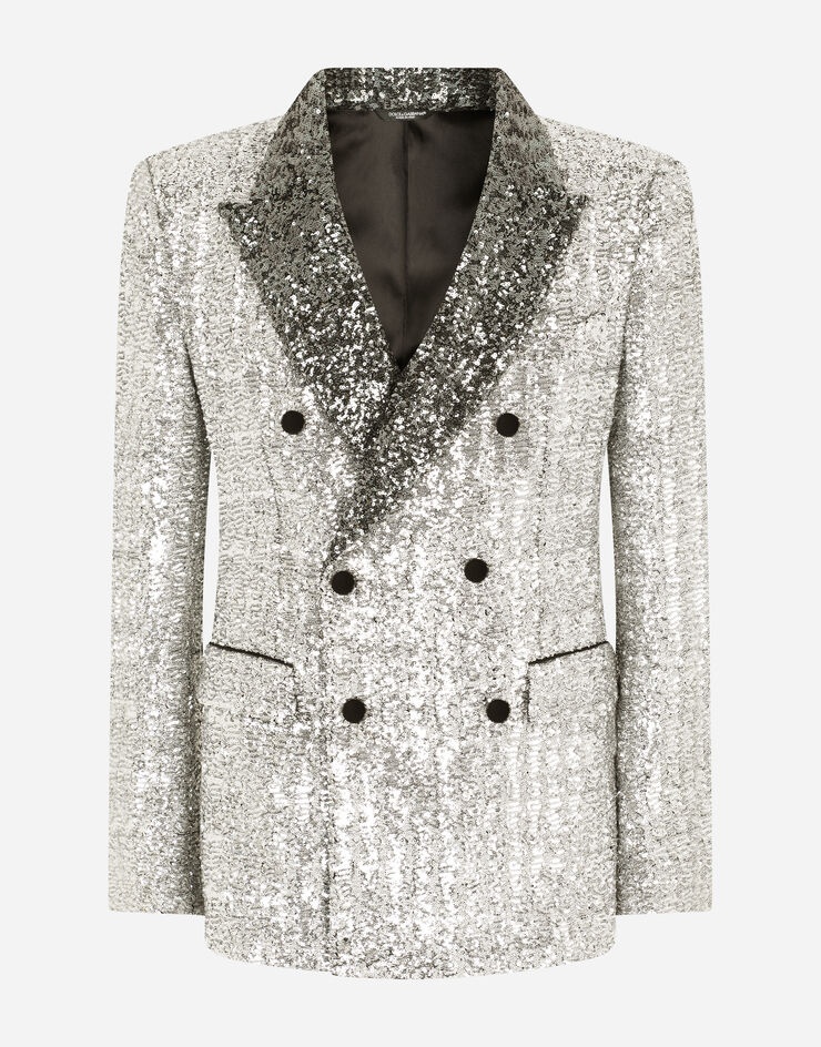 Double-breasted sequined Sicilia-fit jacket - 3