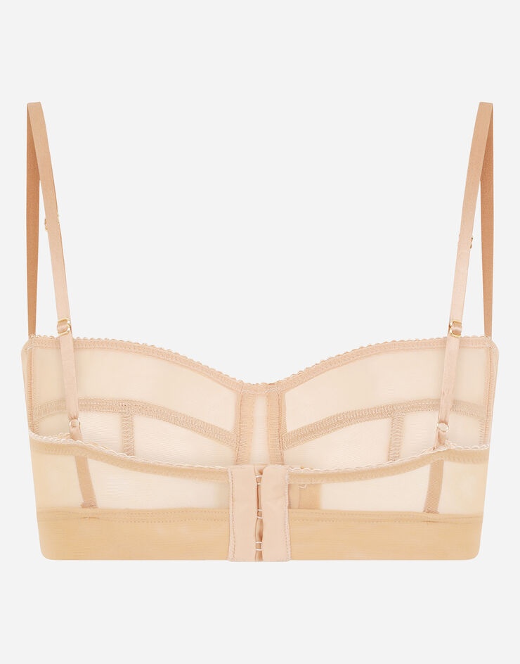 Tulle balconette bra with DG logo - 2