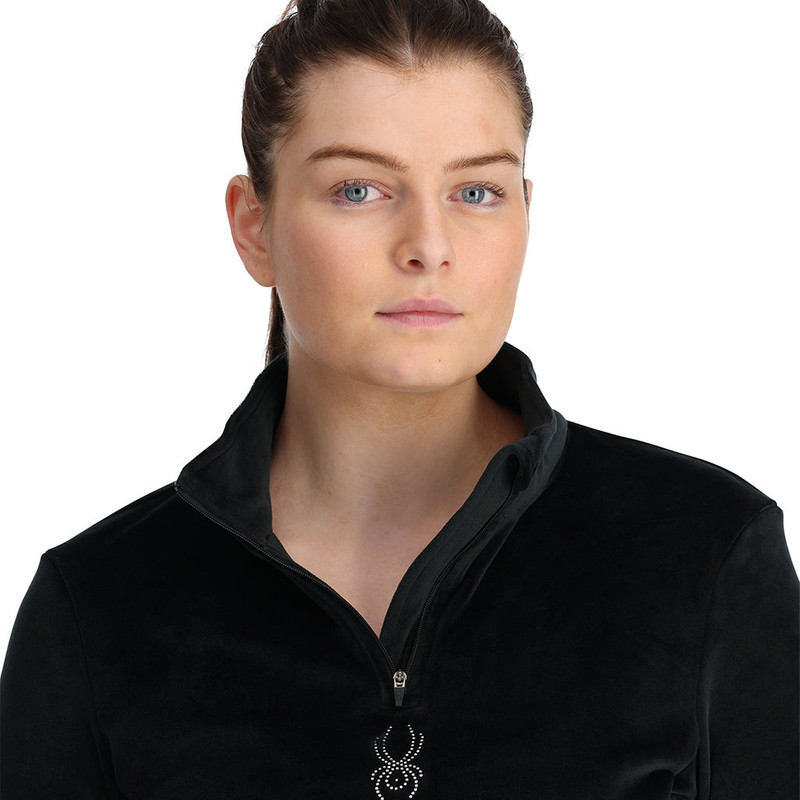 SPYDER Womens Shimmer Bug Half Zip T-Neck - Black outlook