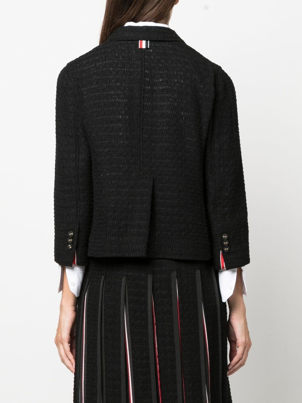 cropped sack sport tweed jacket - 4