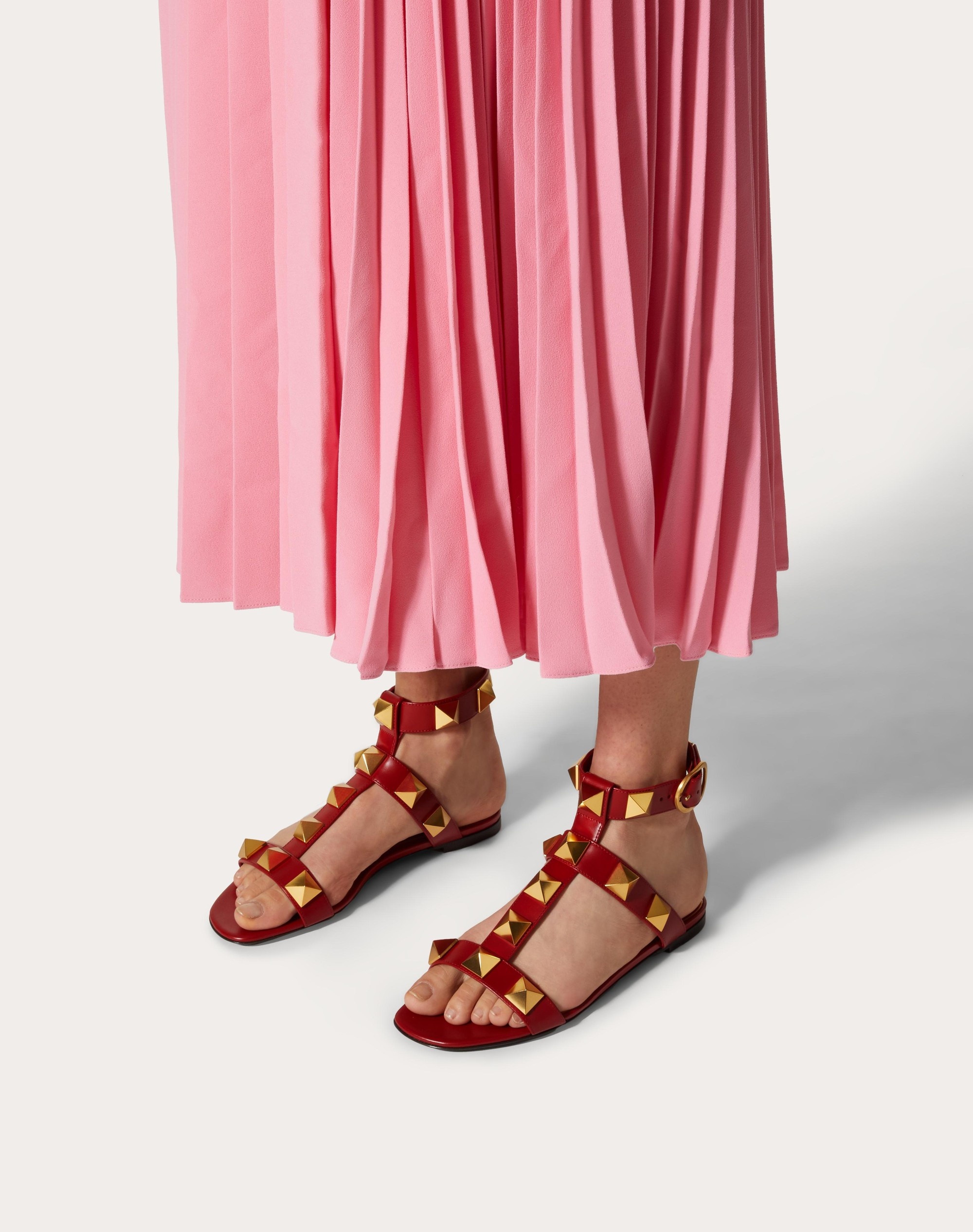 ROMAN STUD FLAT CALFSKIN SANDAL - 6