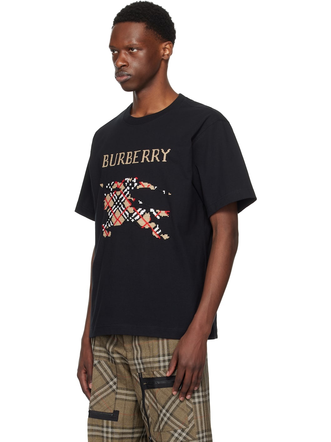 Black Cross Stitch EKD​ Cotton T-shirt - 4