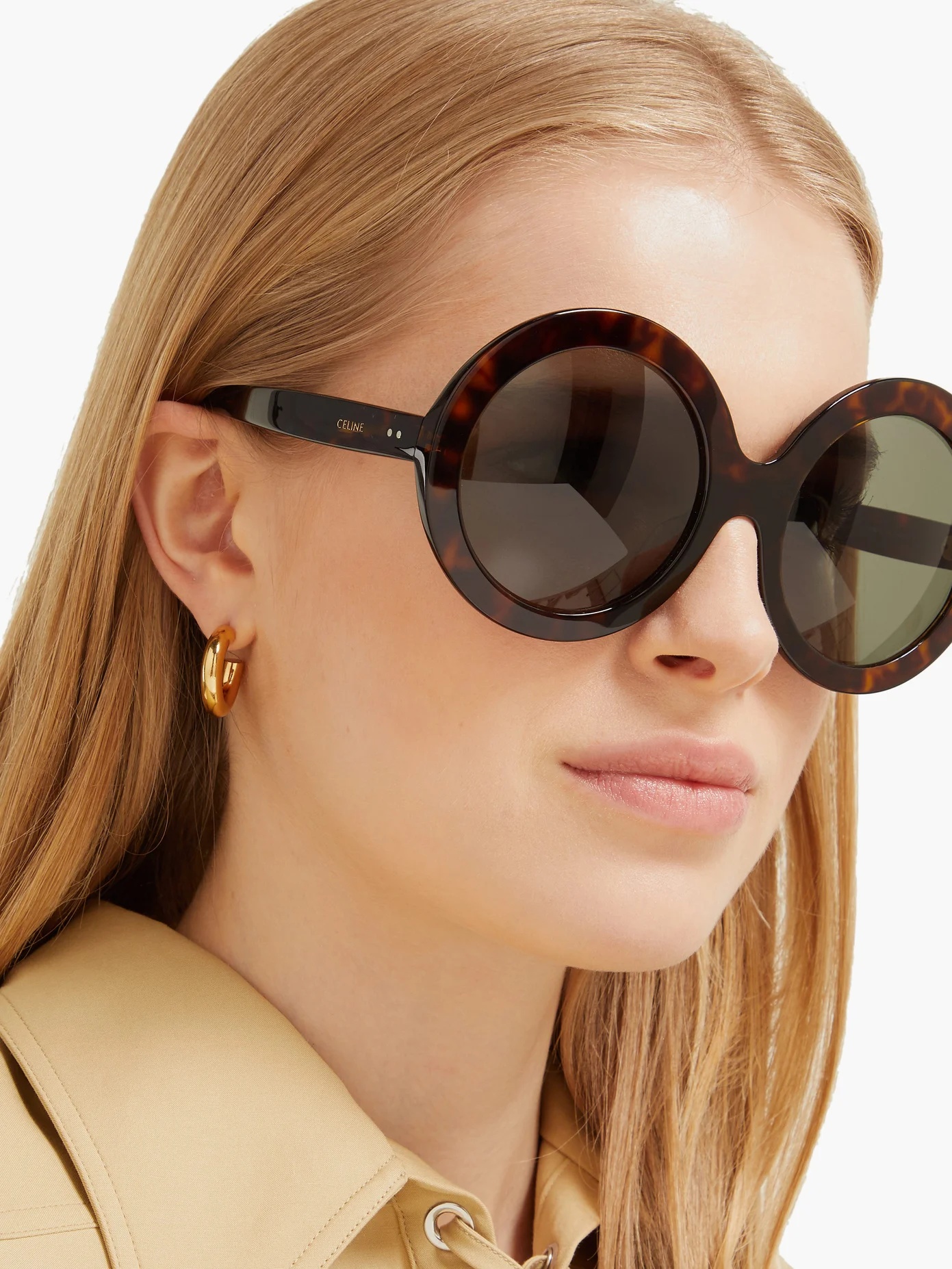 Round tortoiseshell-acetate sunglasses - 3