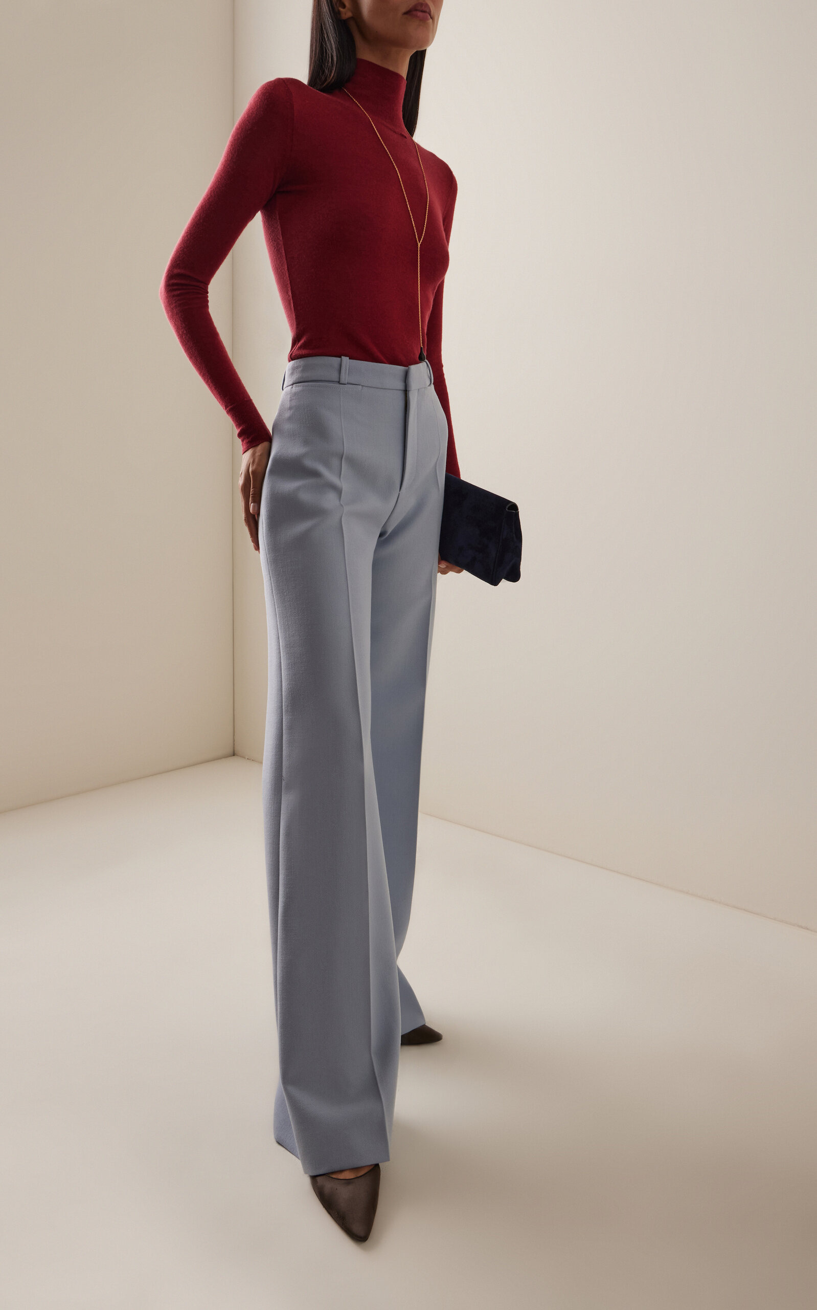 Turtleneck Wool-Silk Sweater red - 3