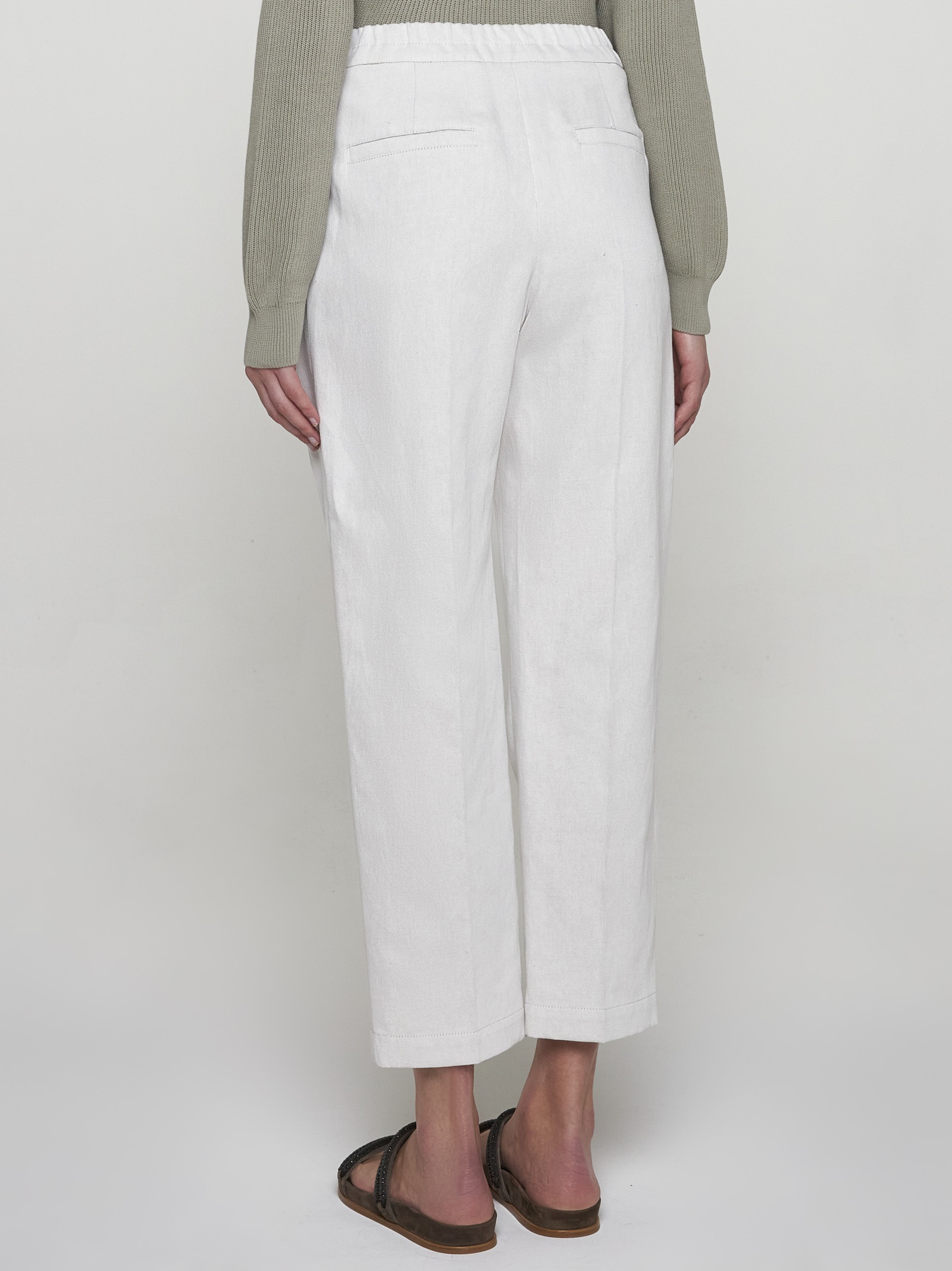 Cotton and linen trousers - 4