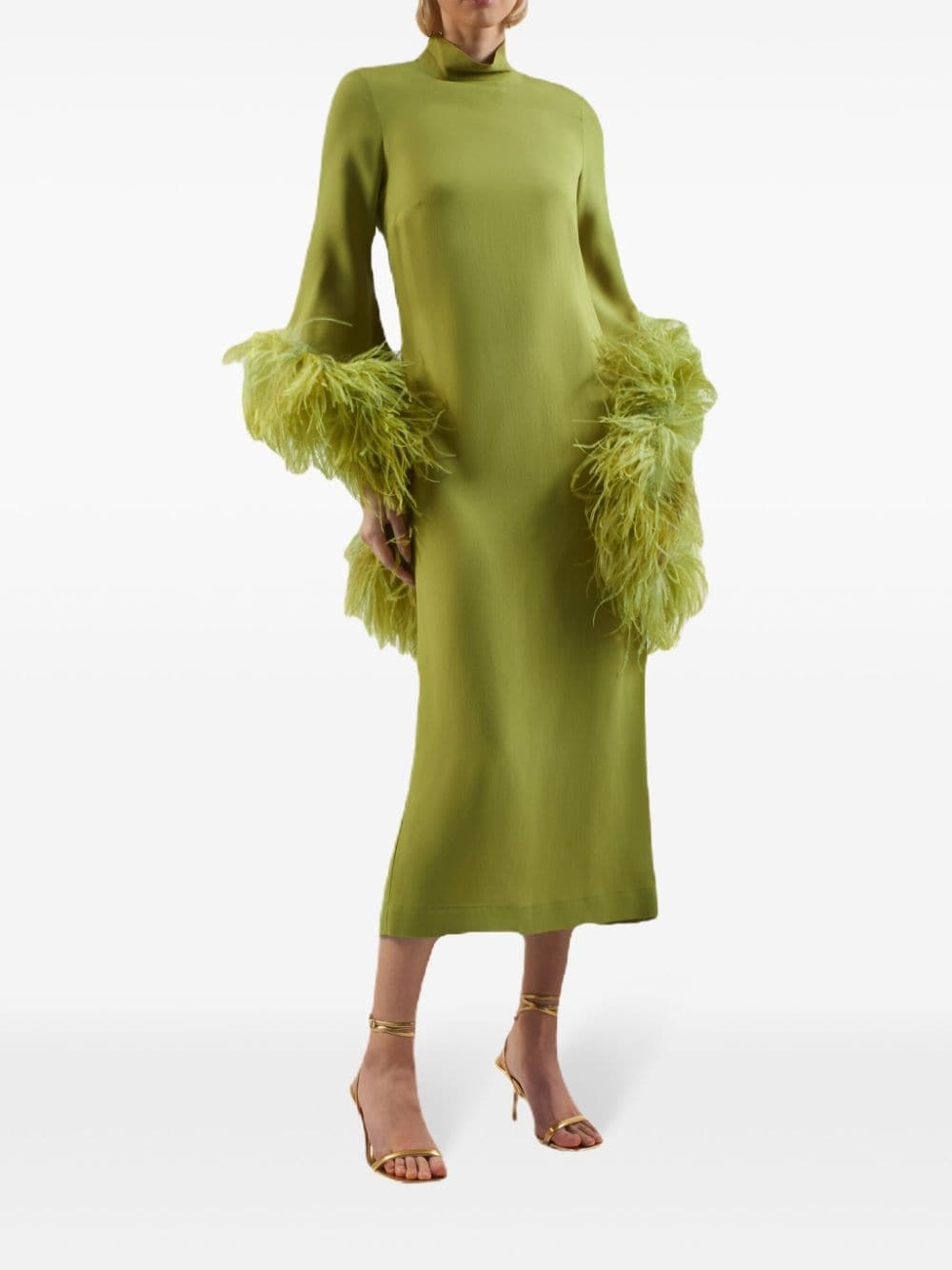 Del Rio feather-trim midi dress - 2