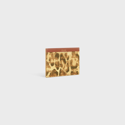 CELINE Card holder in Triomphe Canvas with leopard print outlook
