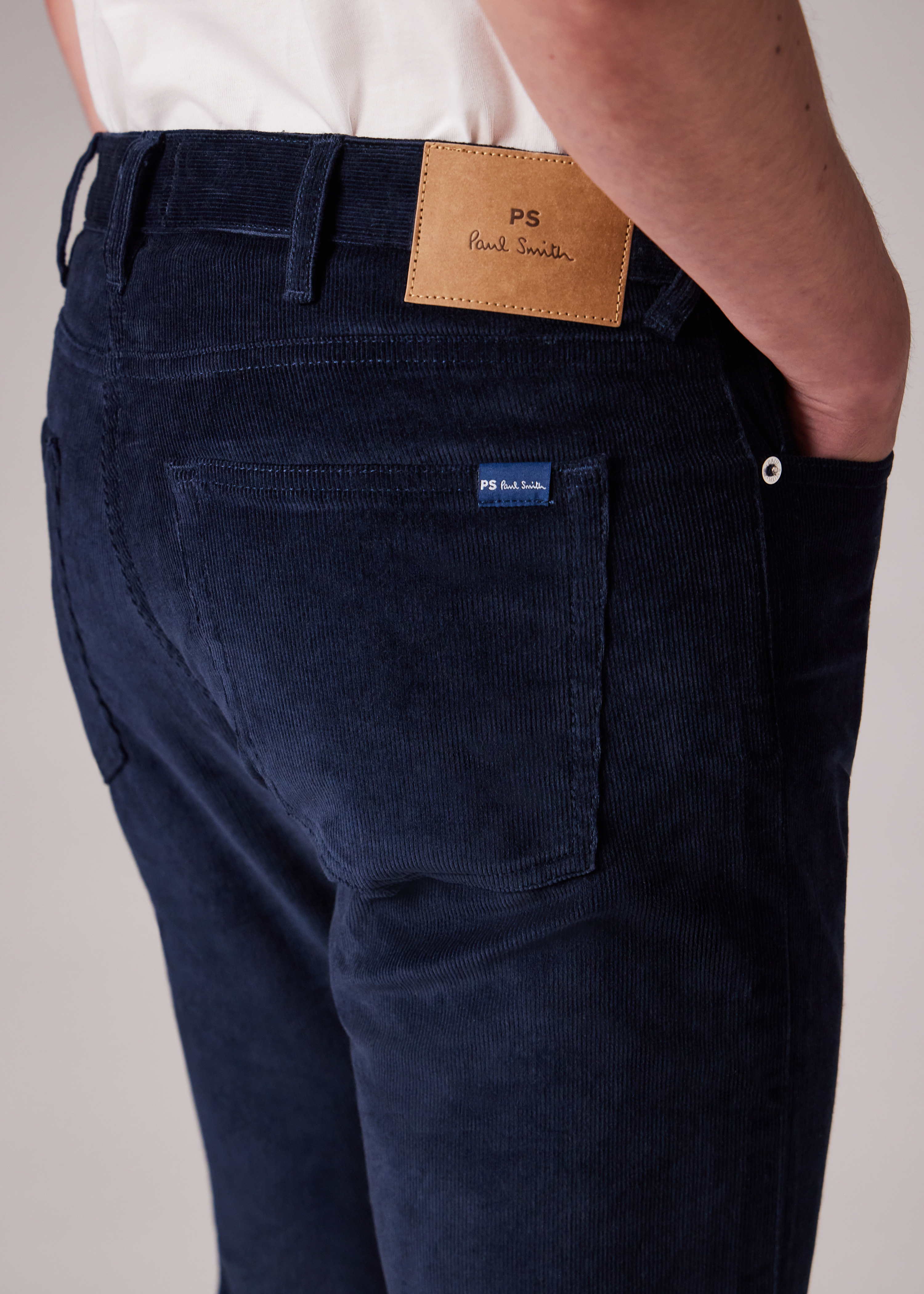 Tapered-Fit Dark Navy Corduroy Trousers - 5