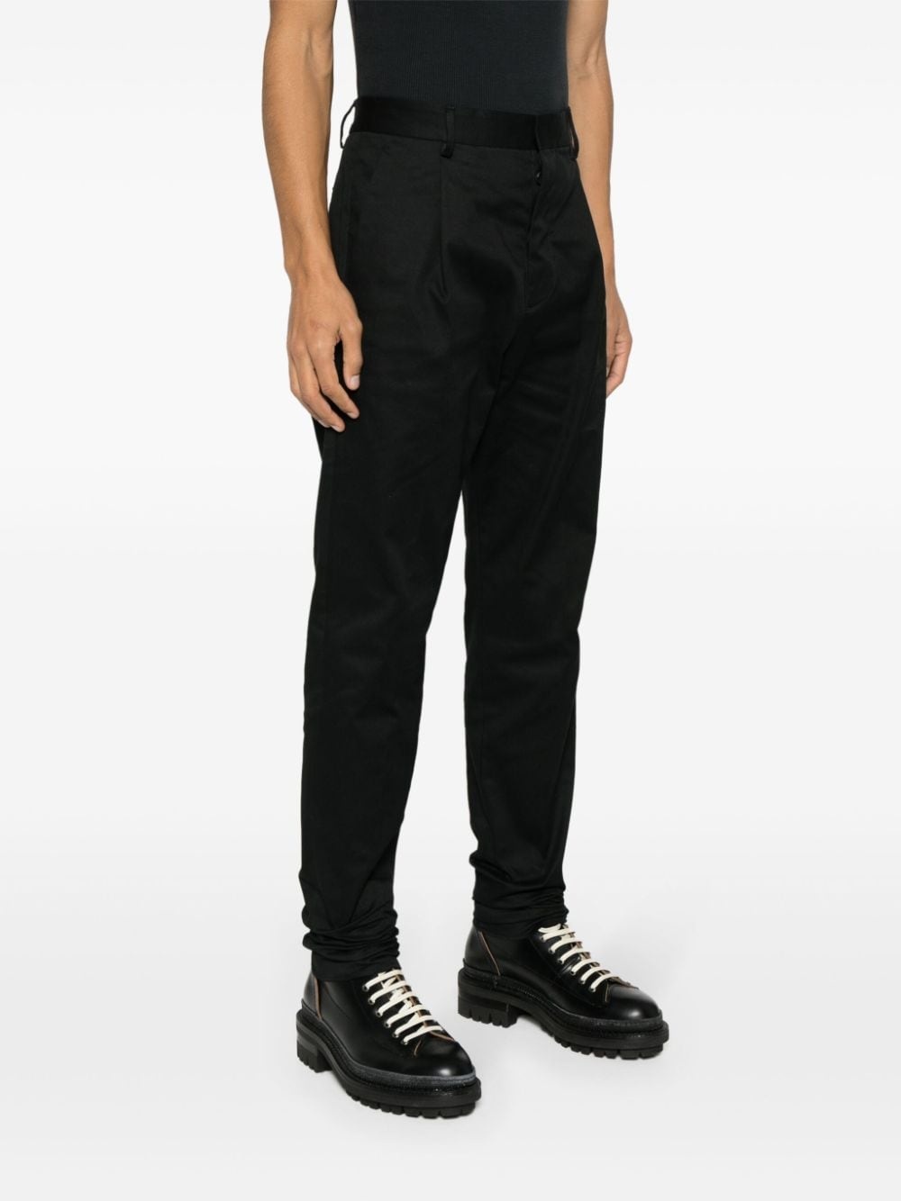 cotton tailored straight-leg trousers - 3