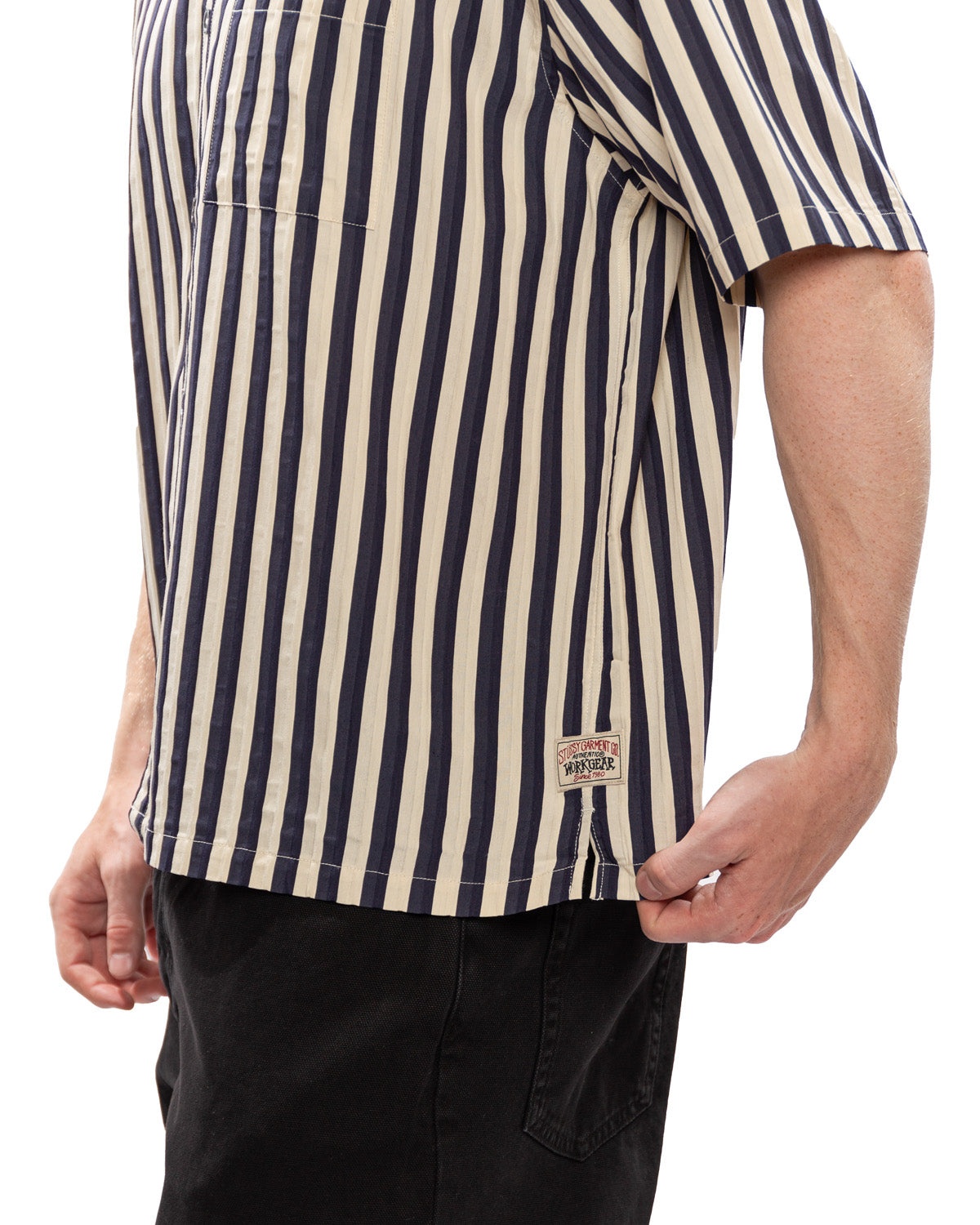 トップス stussy FLAT BOTTOM STRIPE SHIRT Classic Striped L/S Shirt – Premier