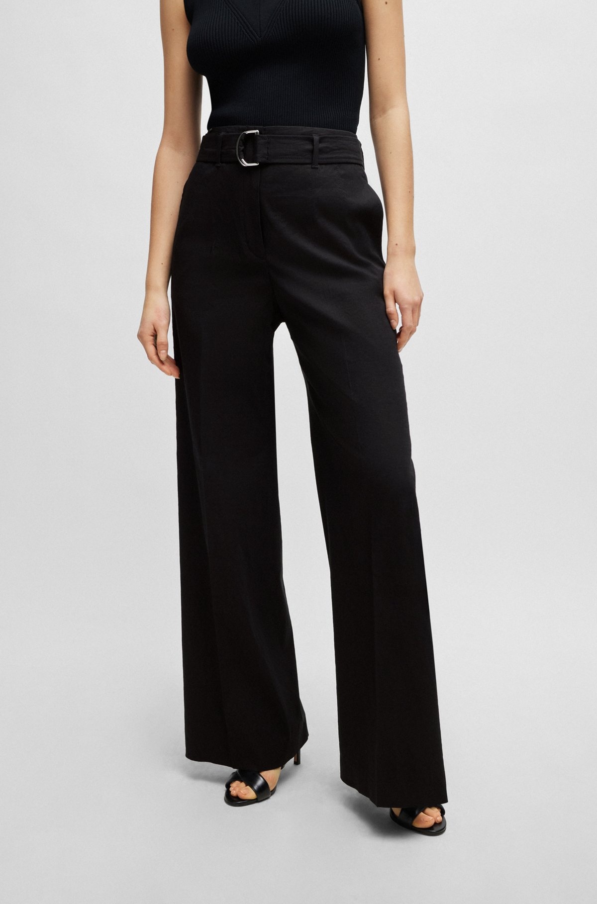 RELAXED-FIT TROUSERS IN A LINEN BLEND - 2