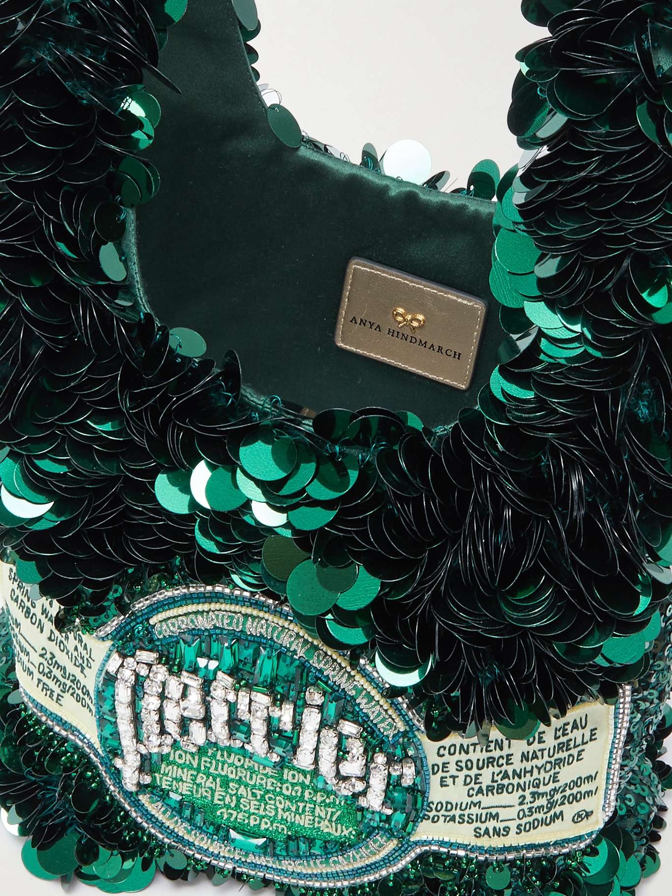 Perrier embellished embroidered recycled-satin tote - 5