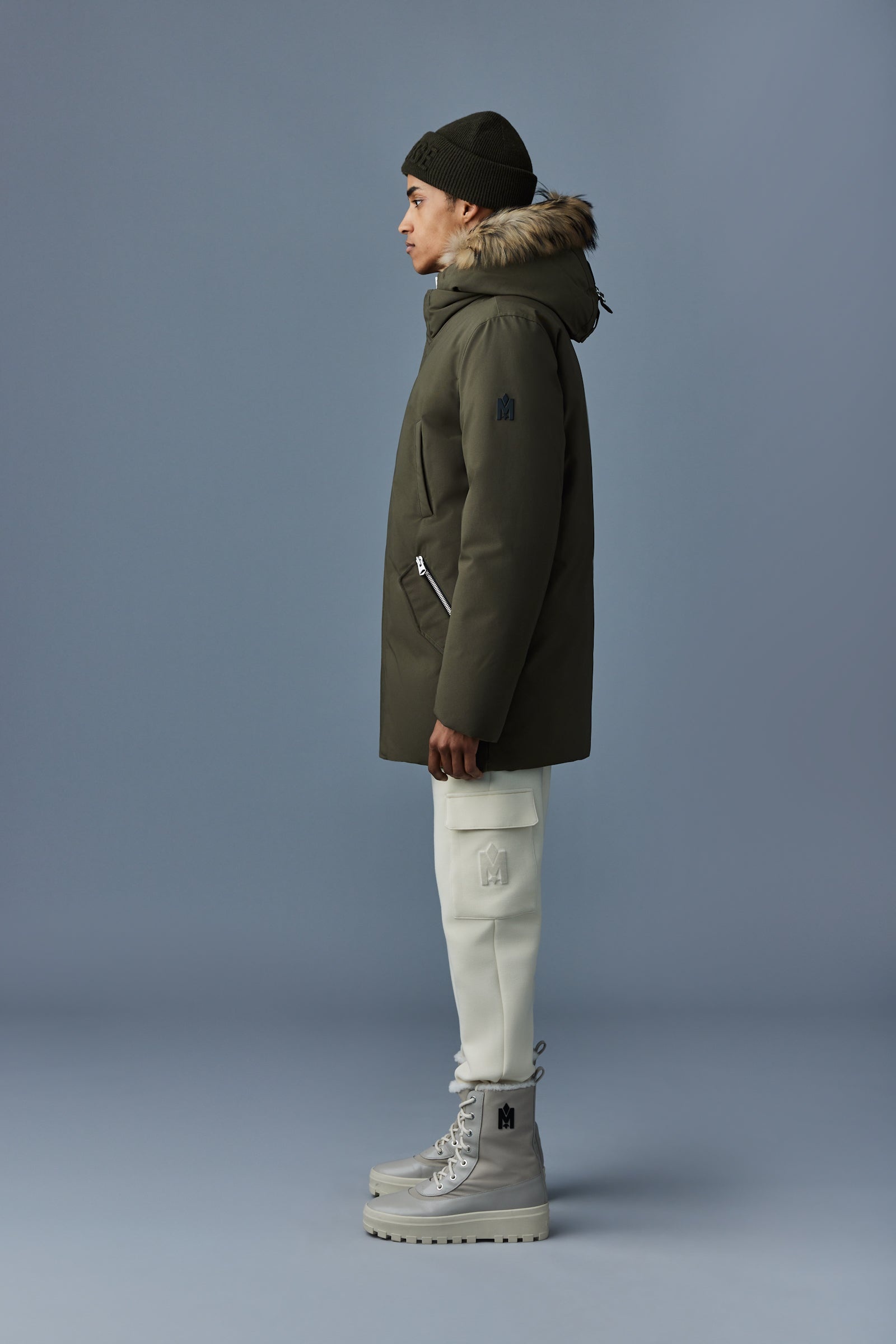 EDWARD 2-in-1 down parka with hooded bib and natural fur for men - 3