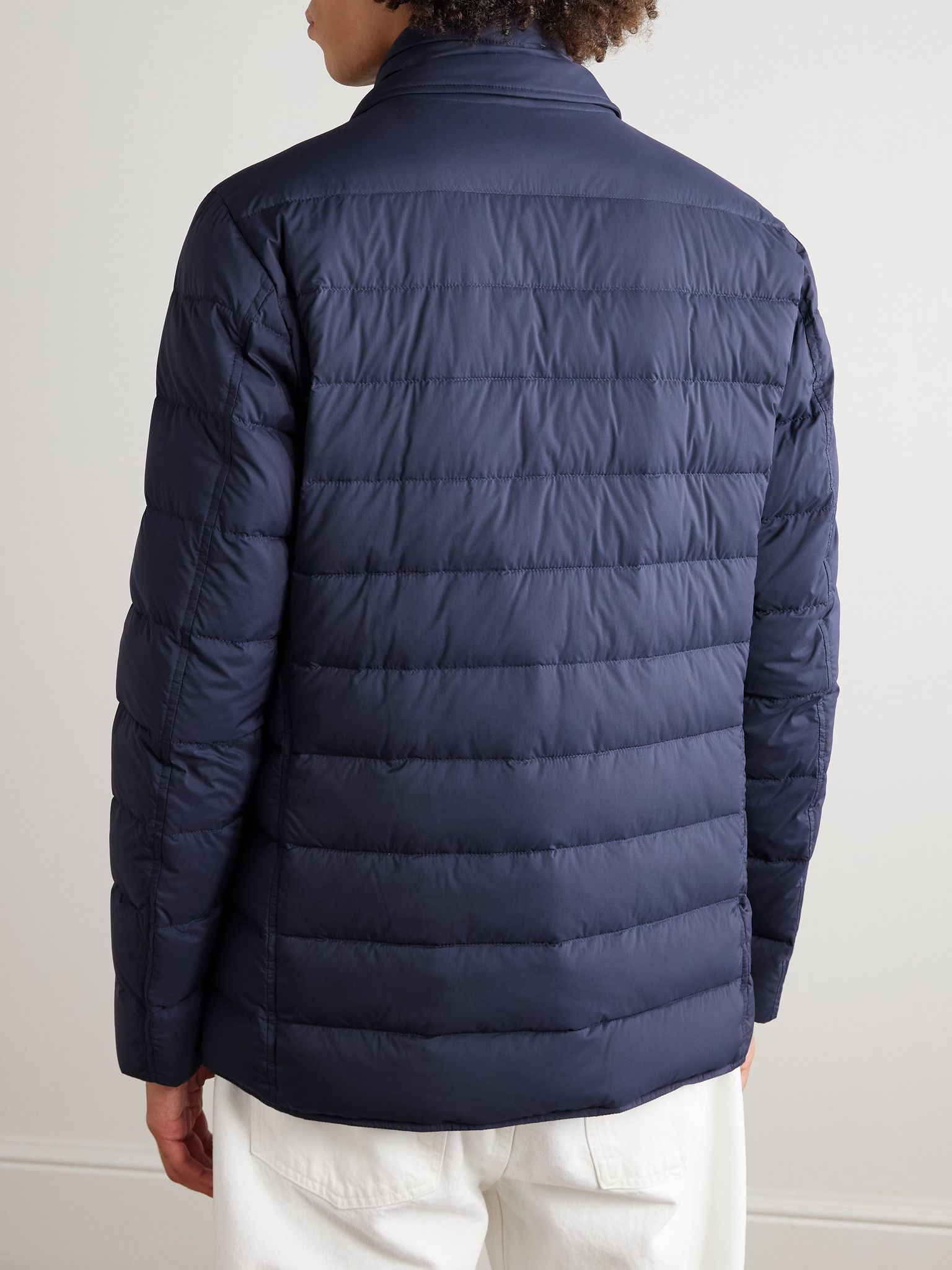 La Giacca Convertible Quilted Nylon Down Jacket Navy - 3
