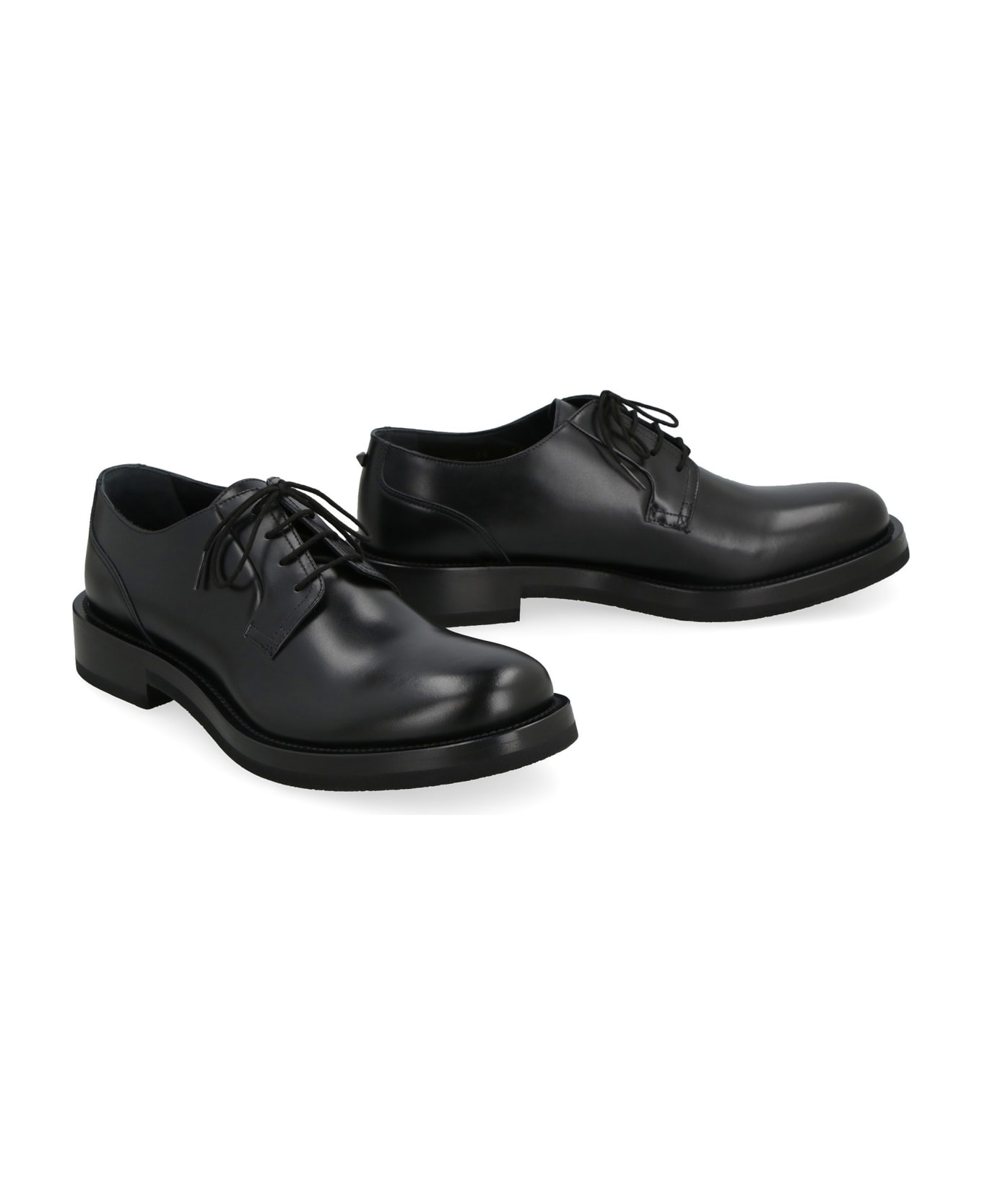 Derby Rockstud Essential Leather Lace-up Shoes - 3