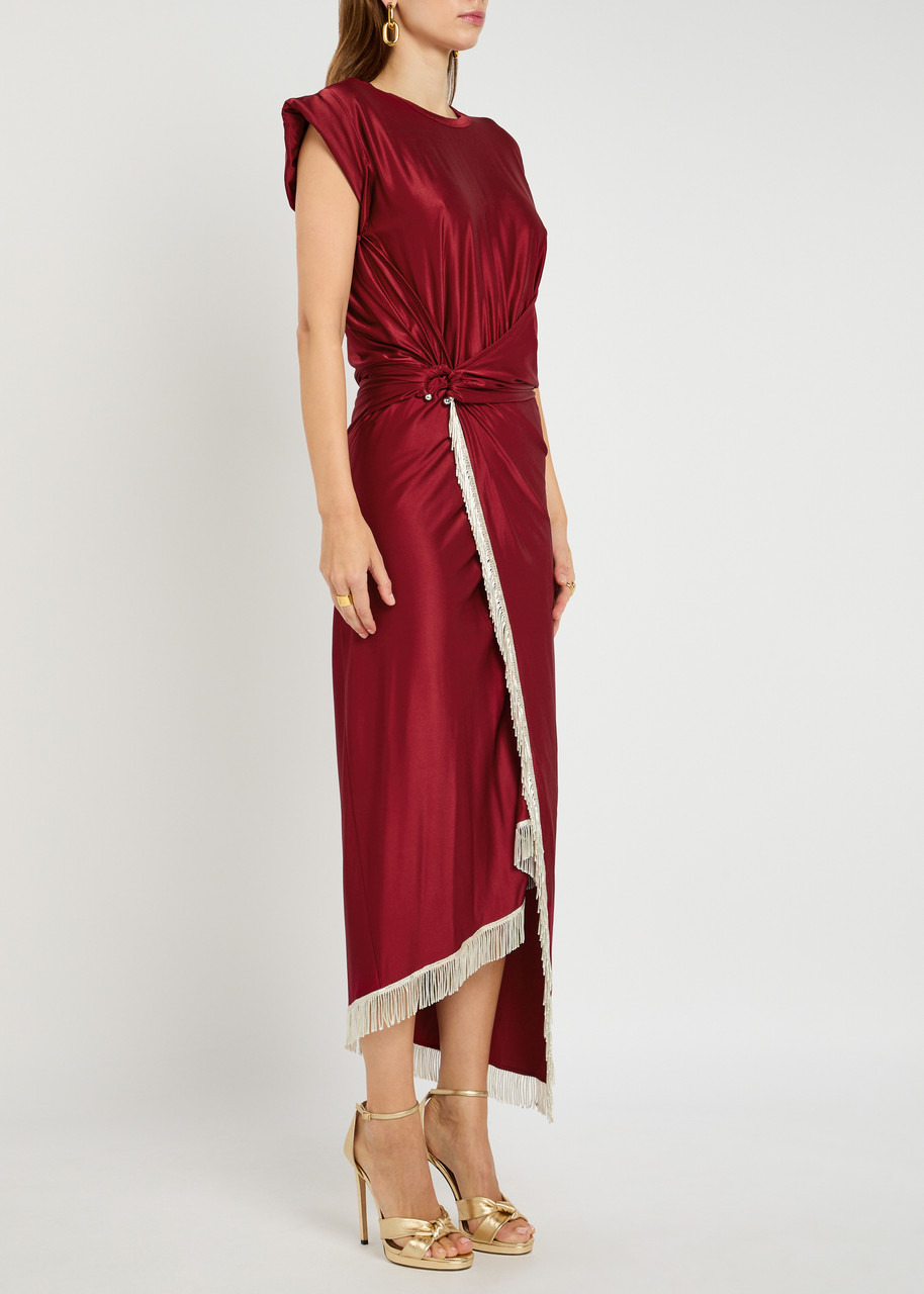 Rabanne Embellished Stretch-satin Midi Dress - 2