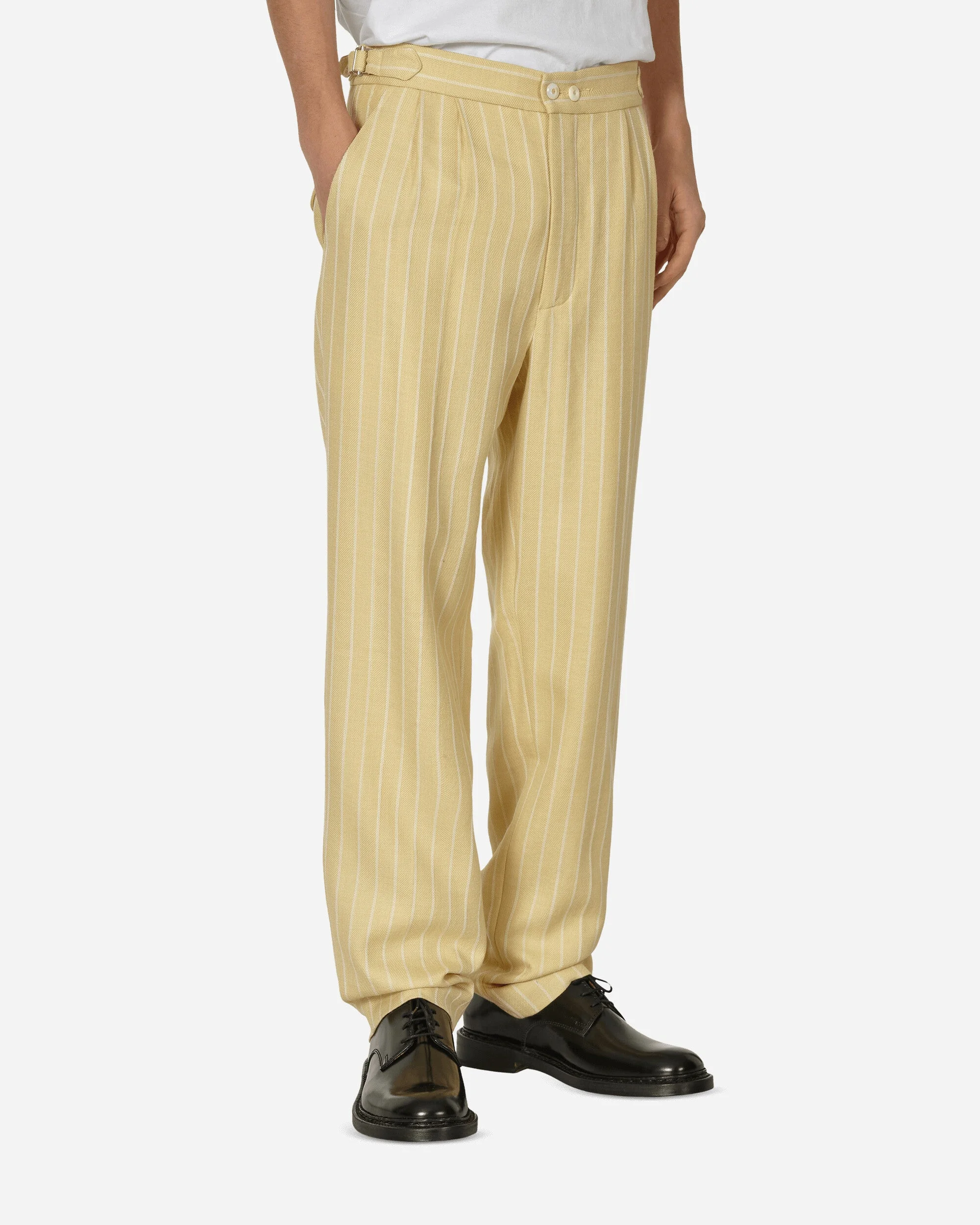 Dennis Stripe Trousers Cream / White - 1