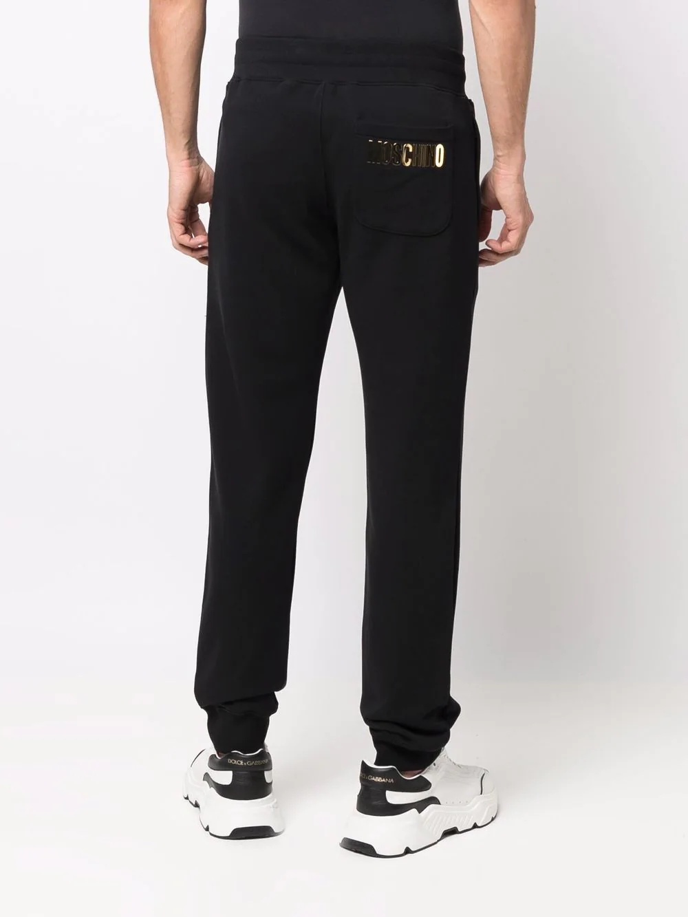 logo-lettering cotton track trousers - 4