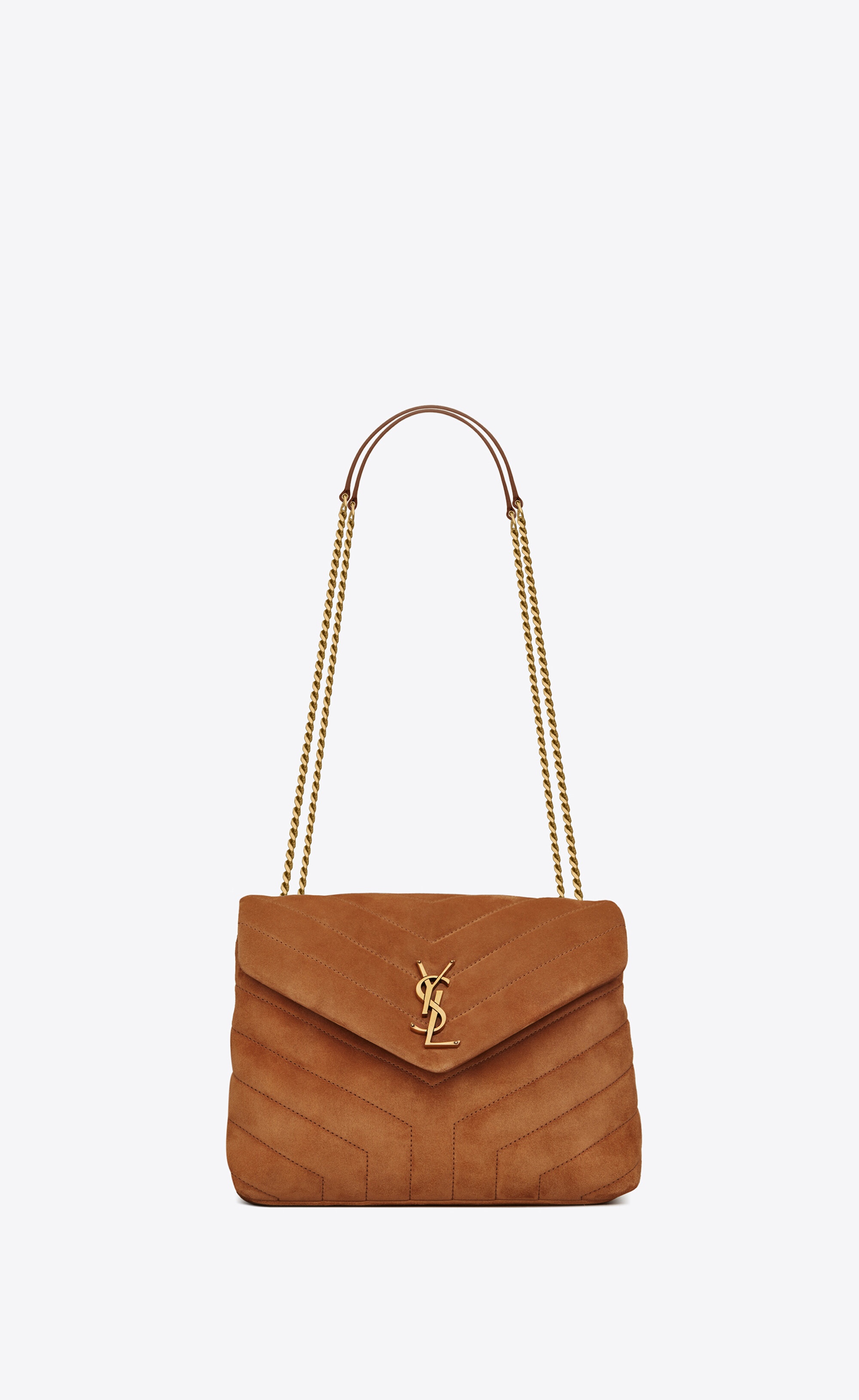 loulou small chain bag in "y"-quilted suede - 1