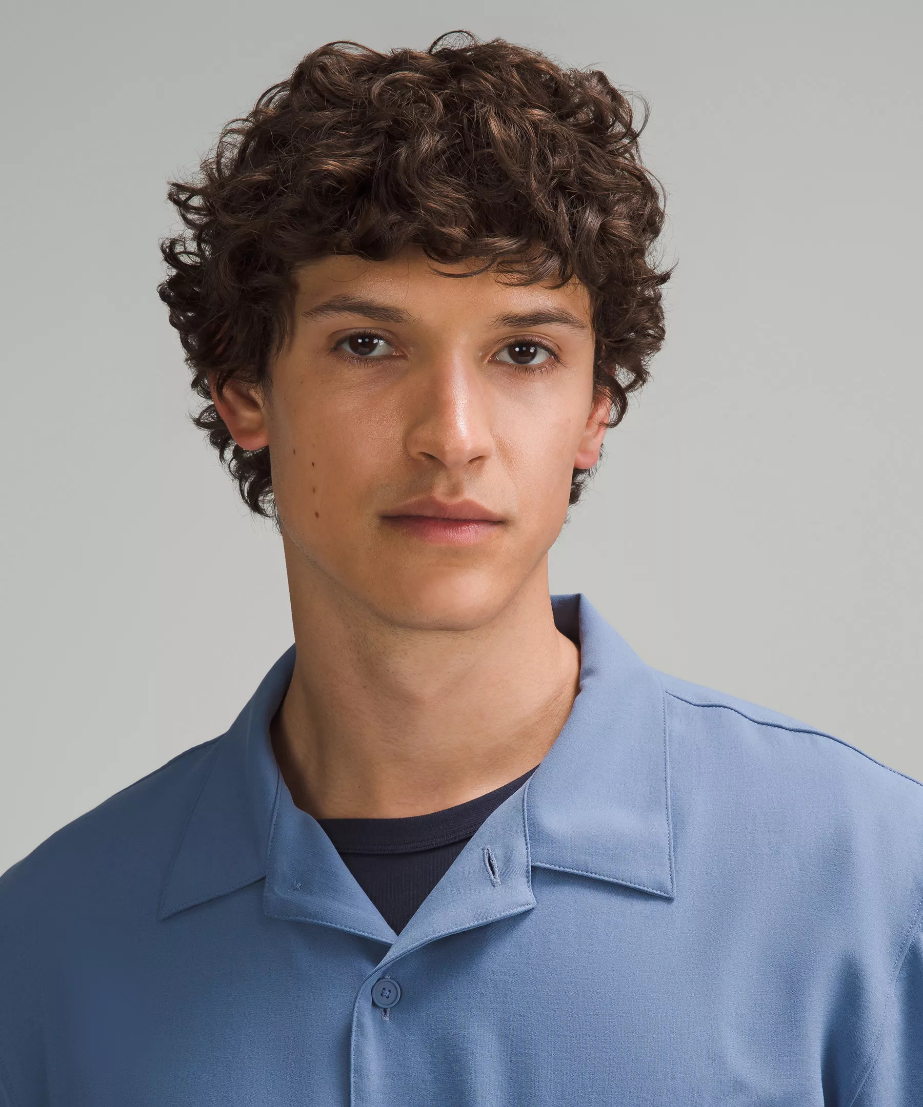 Lightweight Camp Collar Button-Up Shirt *Pocket - 4