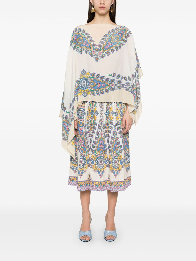 Etro paisley-print silk poncho outlook