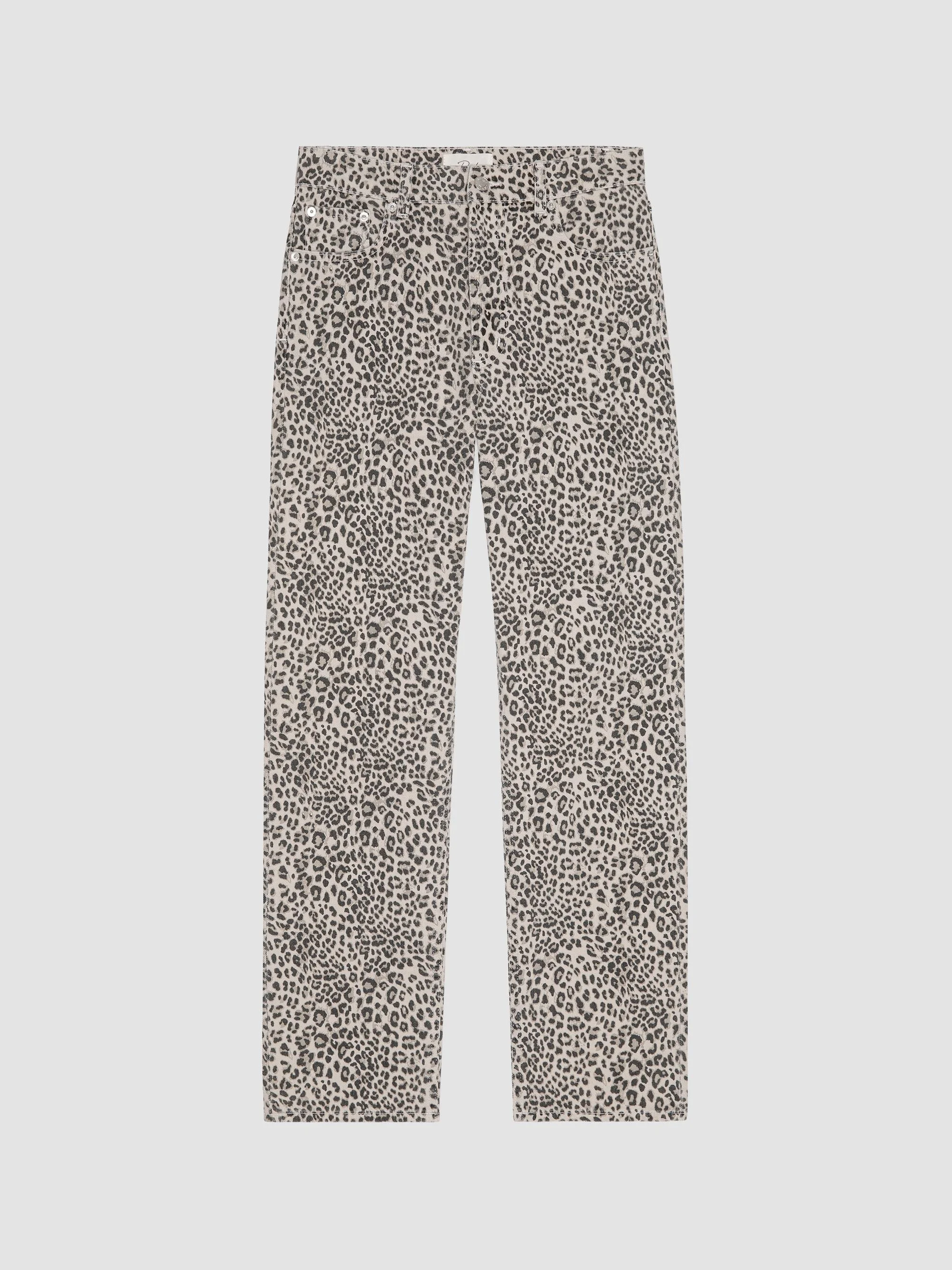Women's Topanga Cheetah-Print Straight-Leg Jeans - Ecru Cheetah - 1